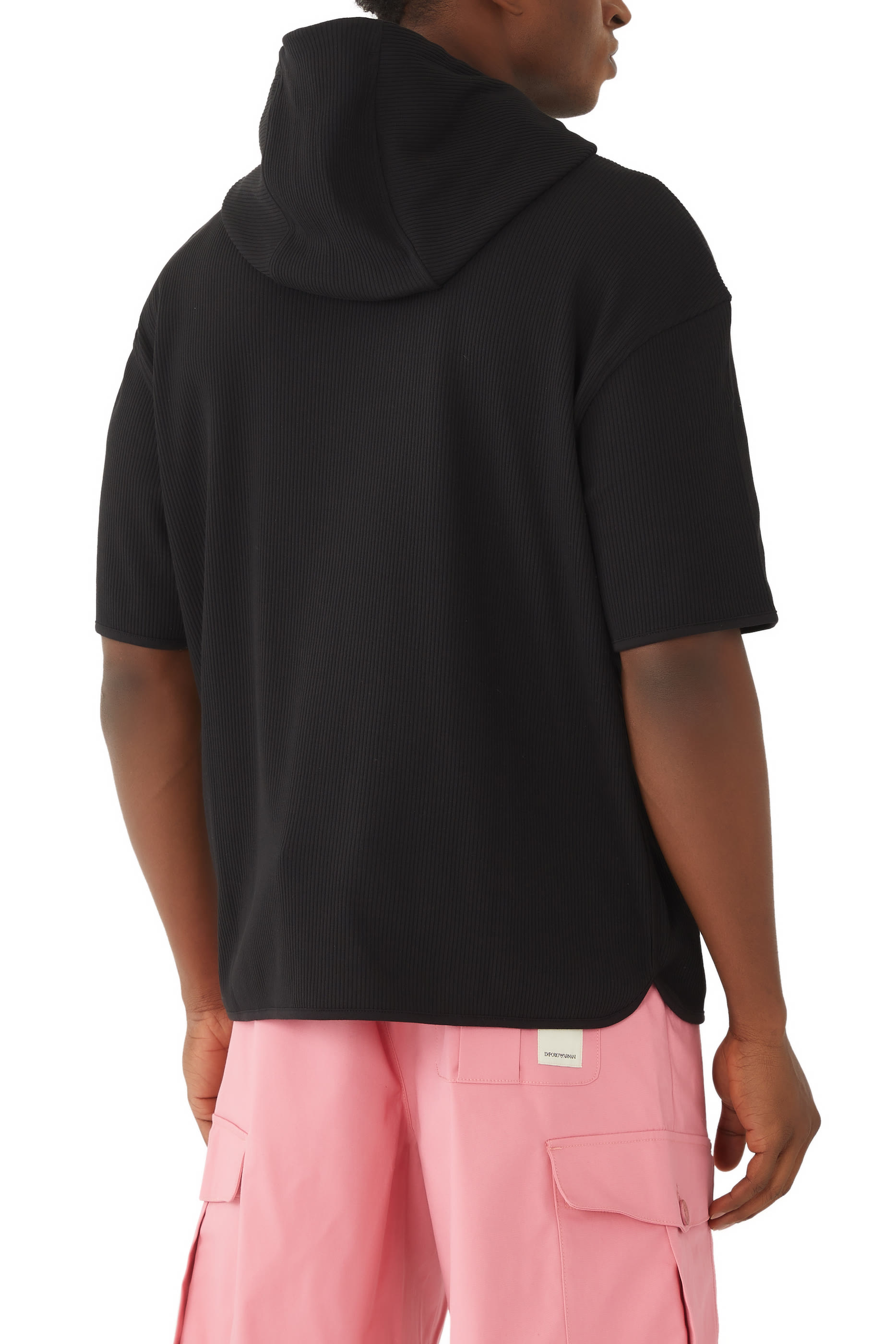 سويت شيرت بغطاء رأس ونقشة شعار الماركة بحجم صغير