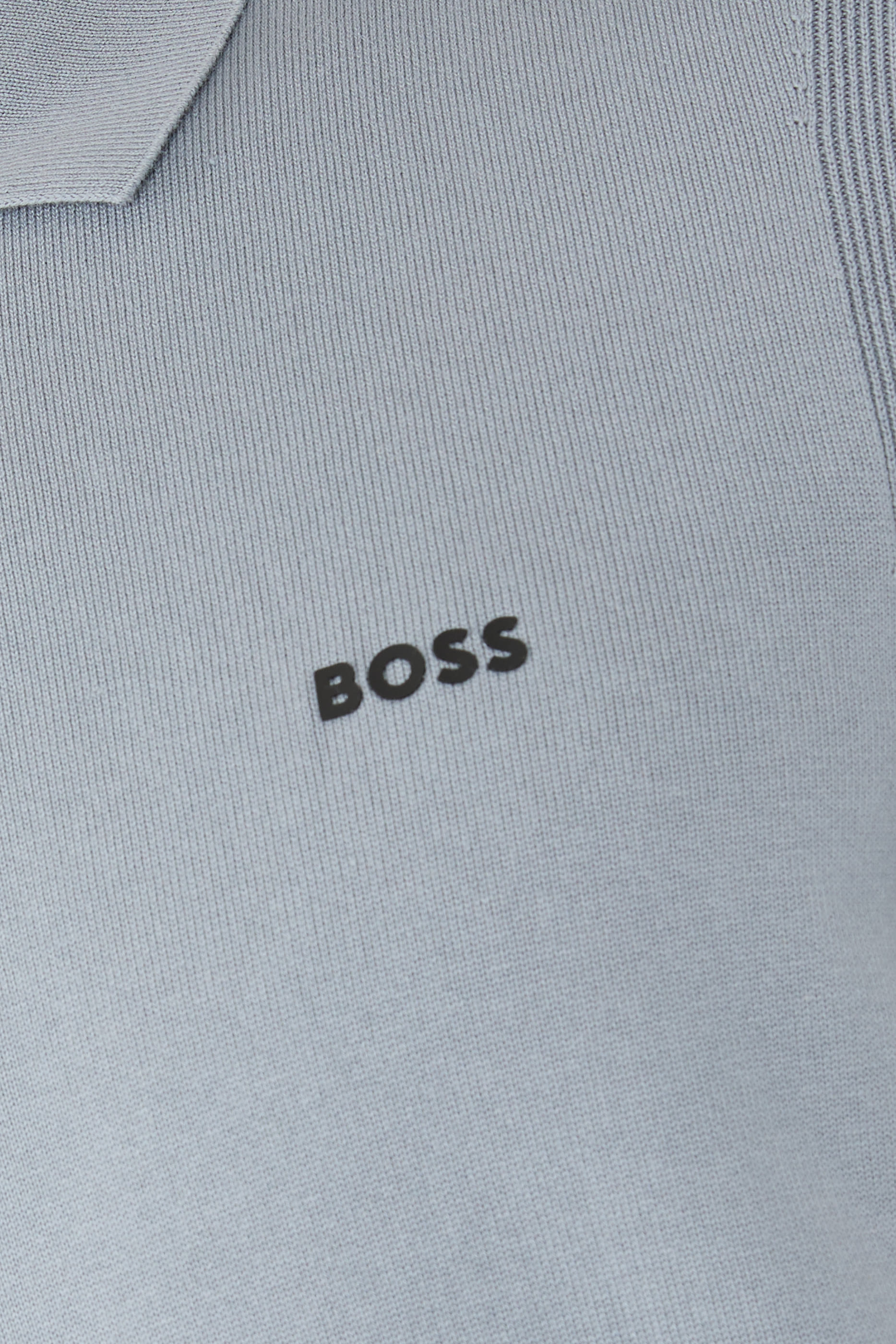 سترة بولو بياقة بسحاب قطن منسوج 