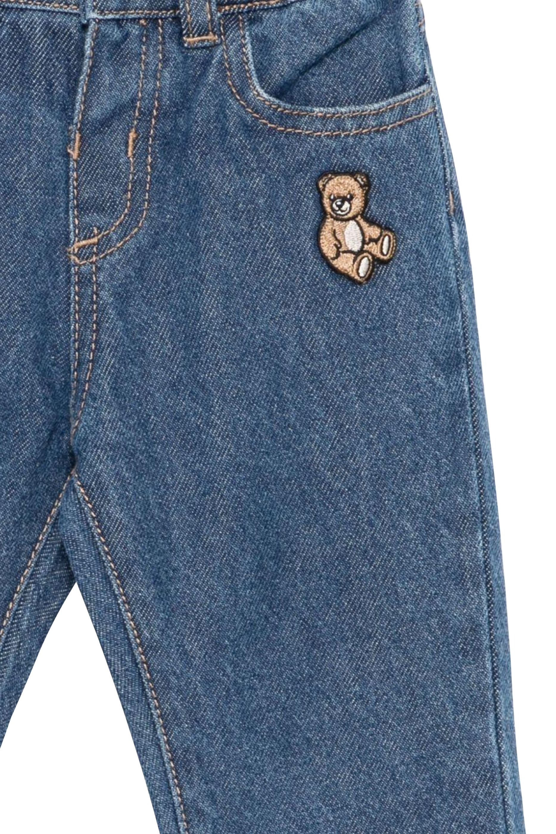 Kids Teddy Patch Denim Straight Leg Jeans 