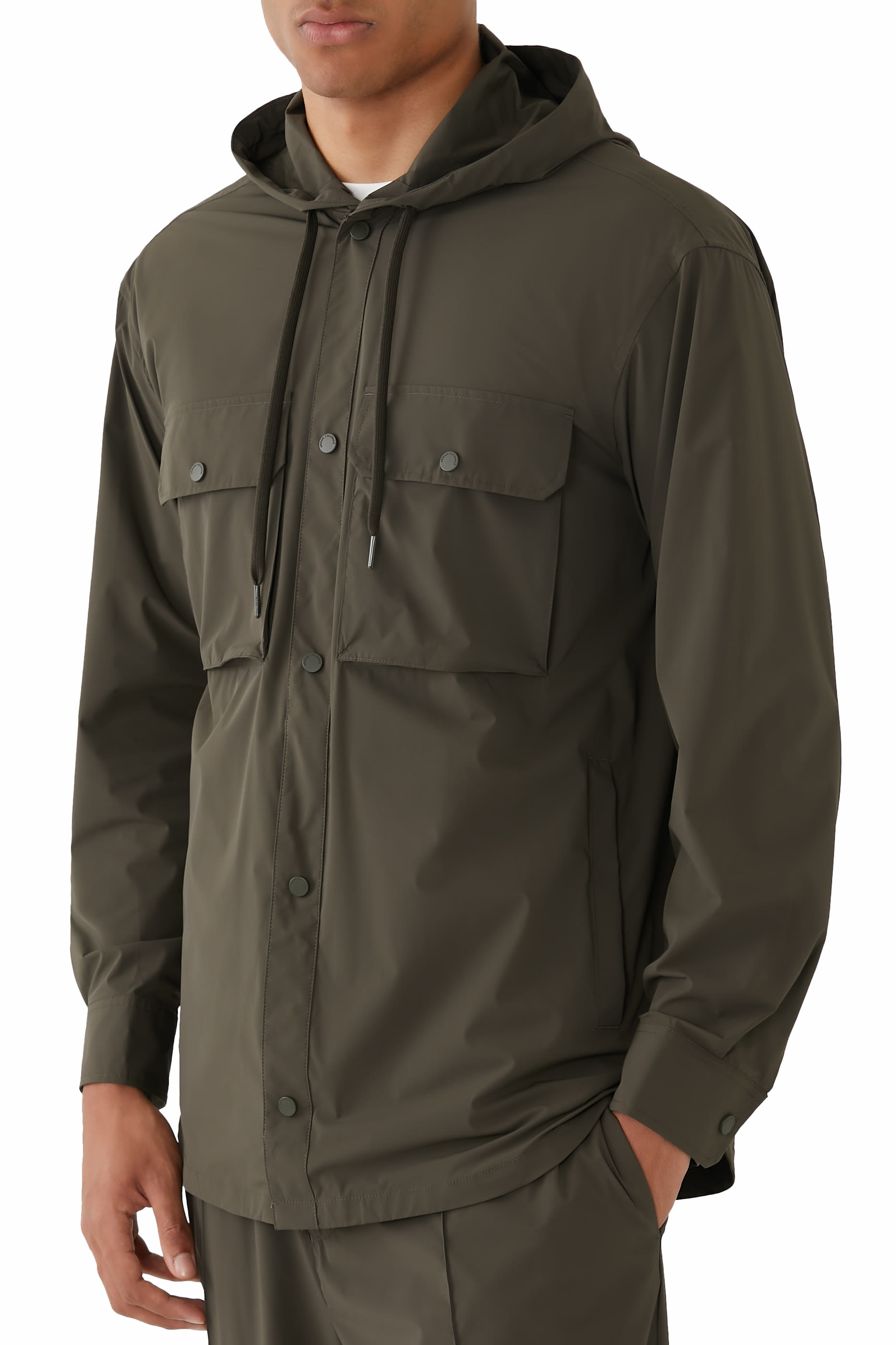 جاكيت طويل نايلون مطاطي