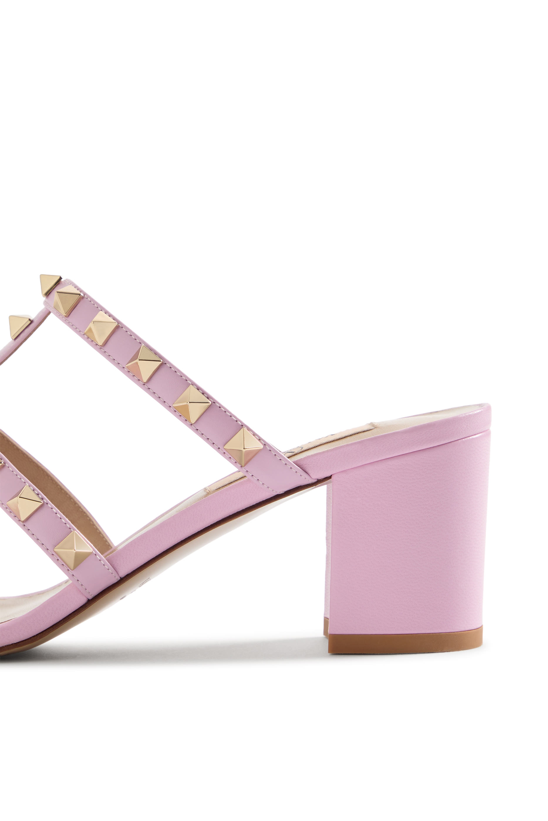 حذاء مفتوح من الخلف 60 بحلي هرمية جلد عجل