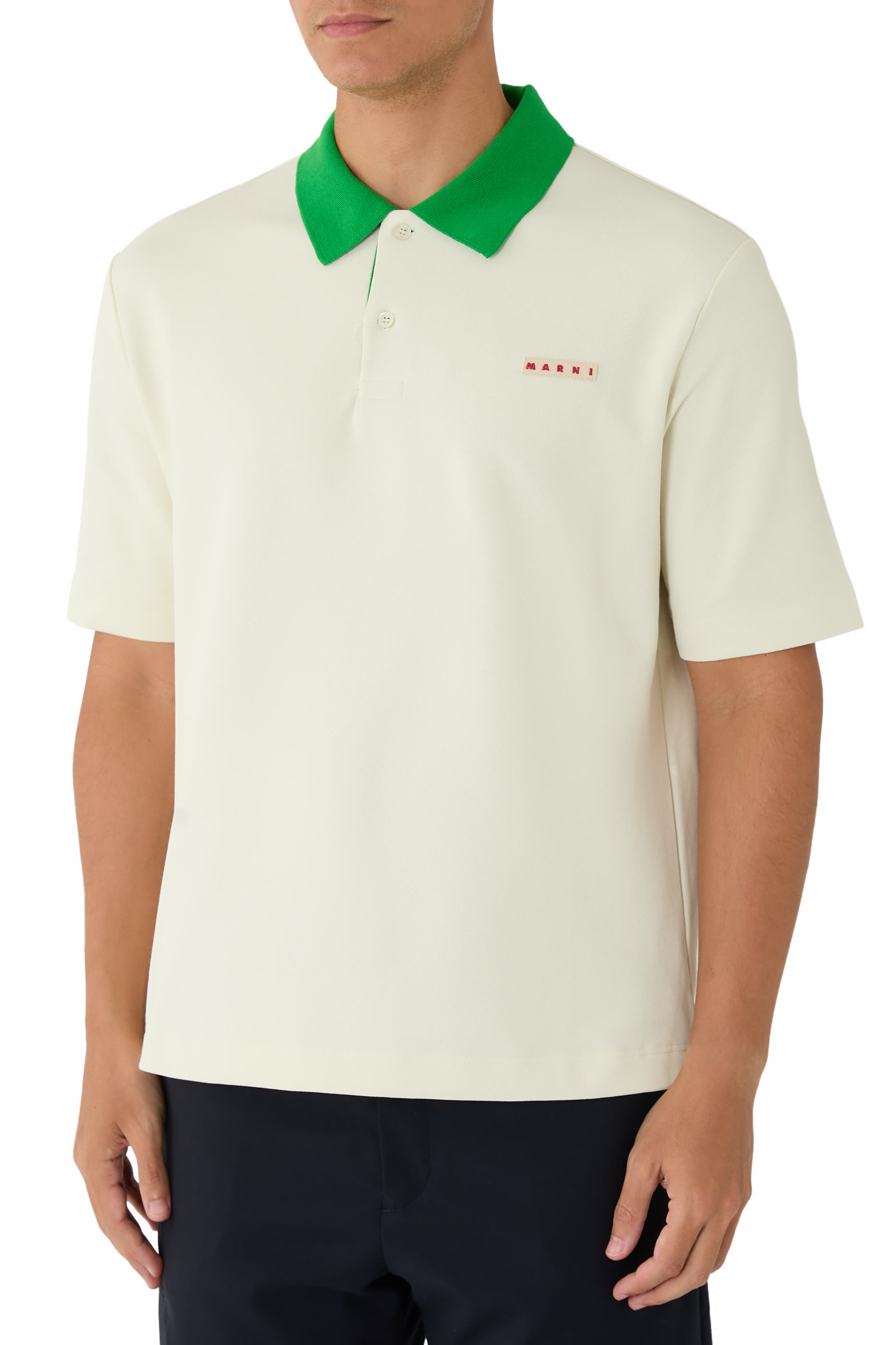 Contrast Collar Piqu&eacute; Polo Shirt