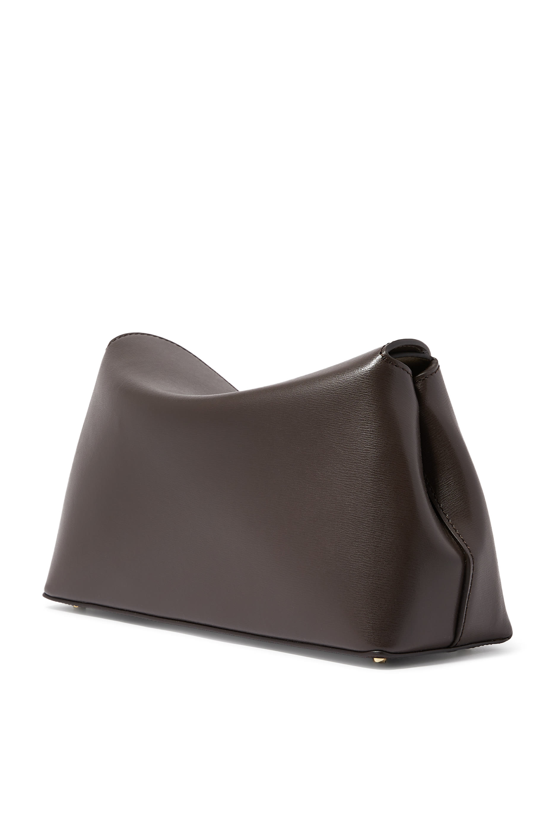 حقيبة كلاتش بقفل على شكل حرف T جلد