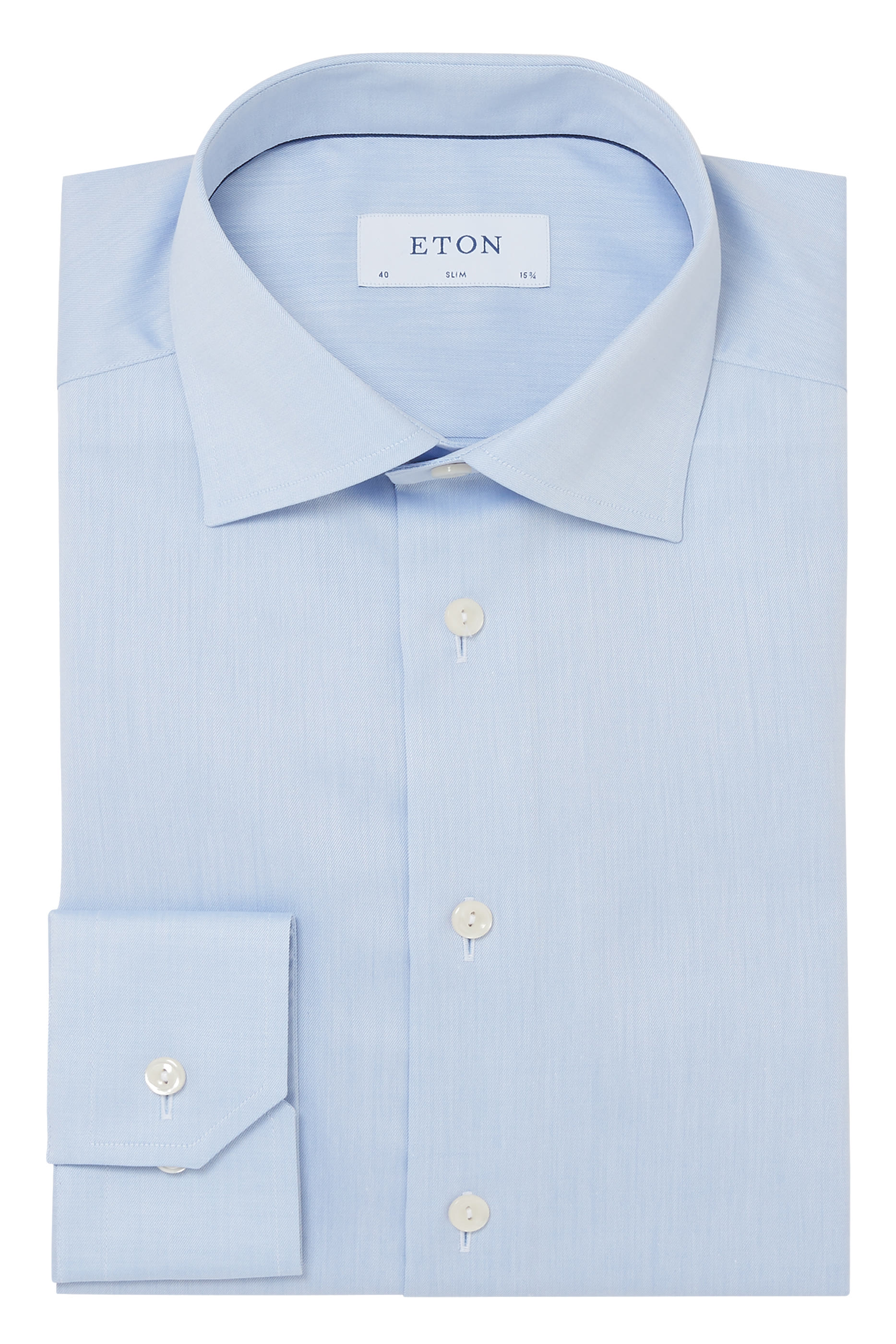 قميص تويل مميز للماركة بقصة ضيقة