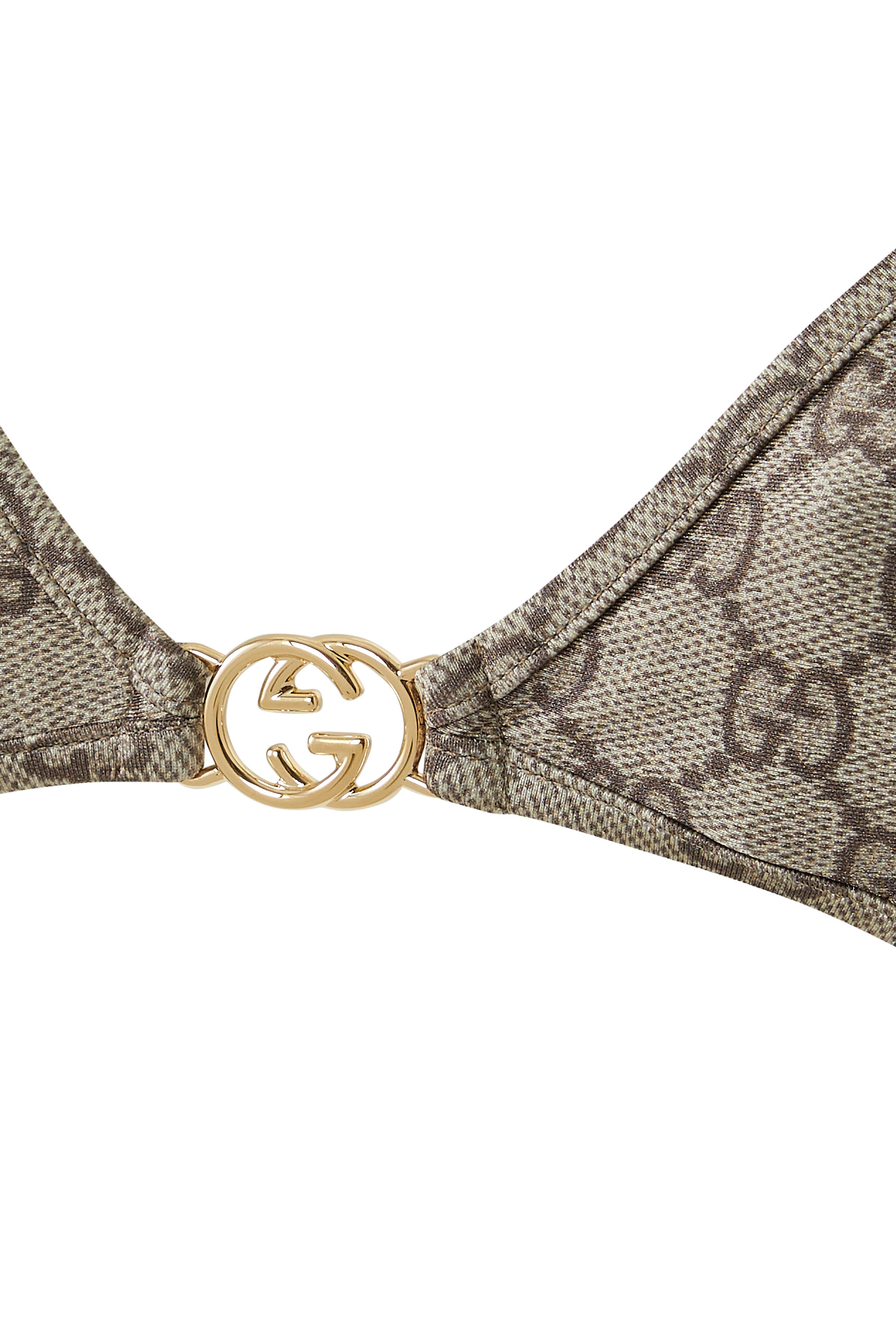 طقم بيكيني جيرسيه مطاطي بشعار GG