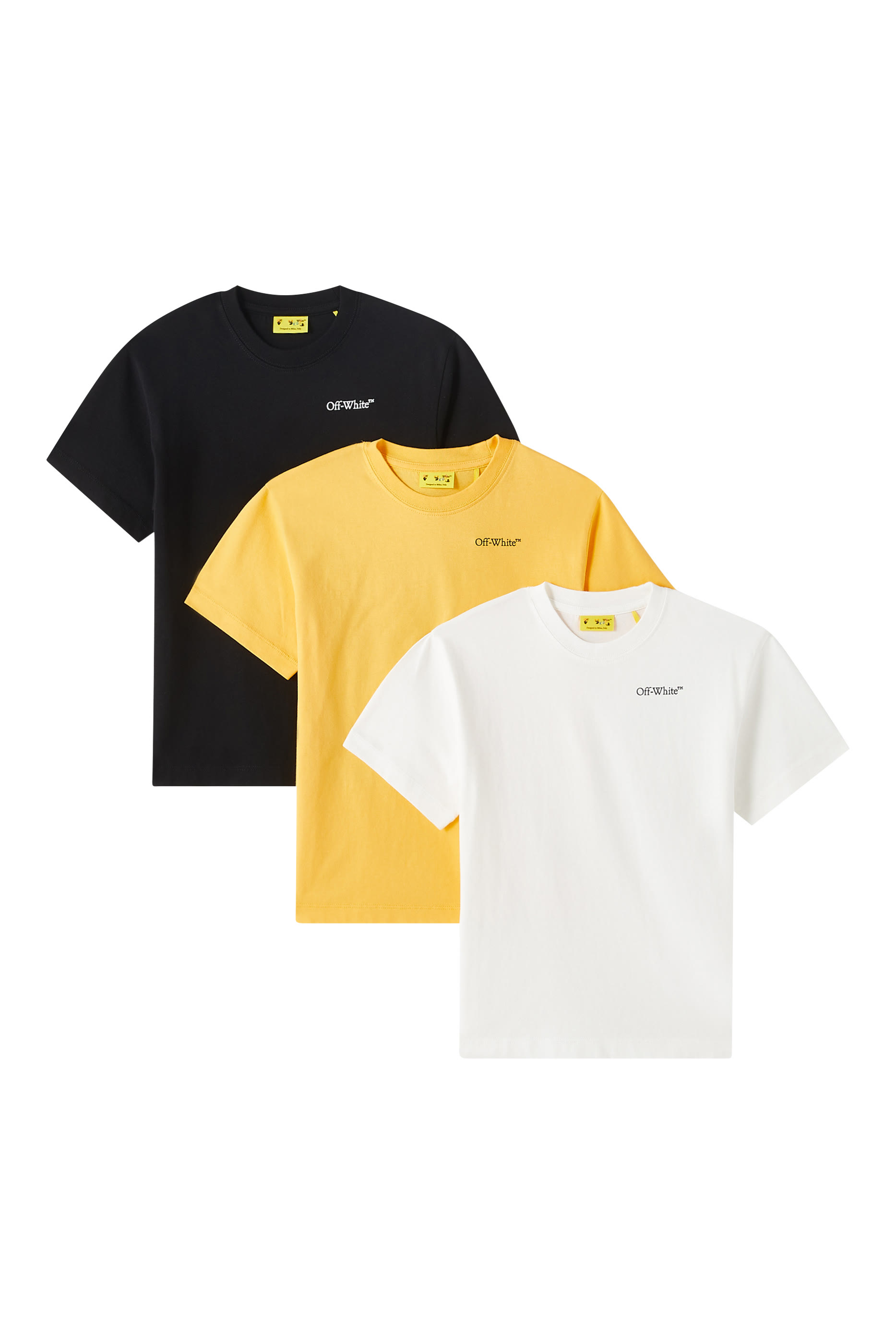 طقم تيشيرت بشعار الماركة للأطفال، 3 قطع