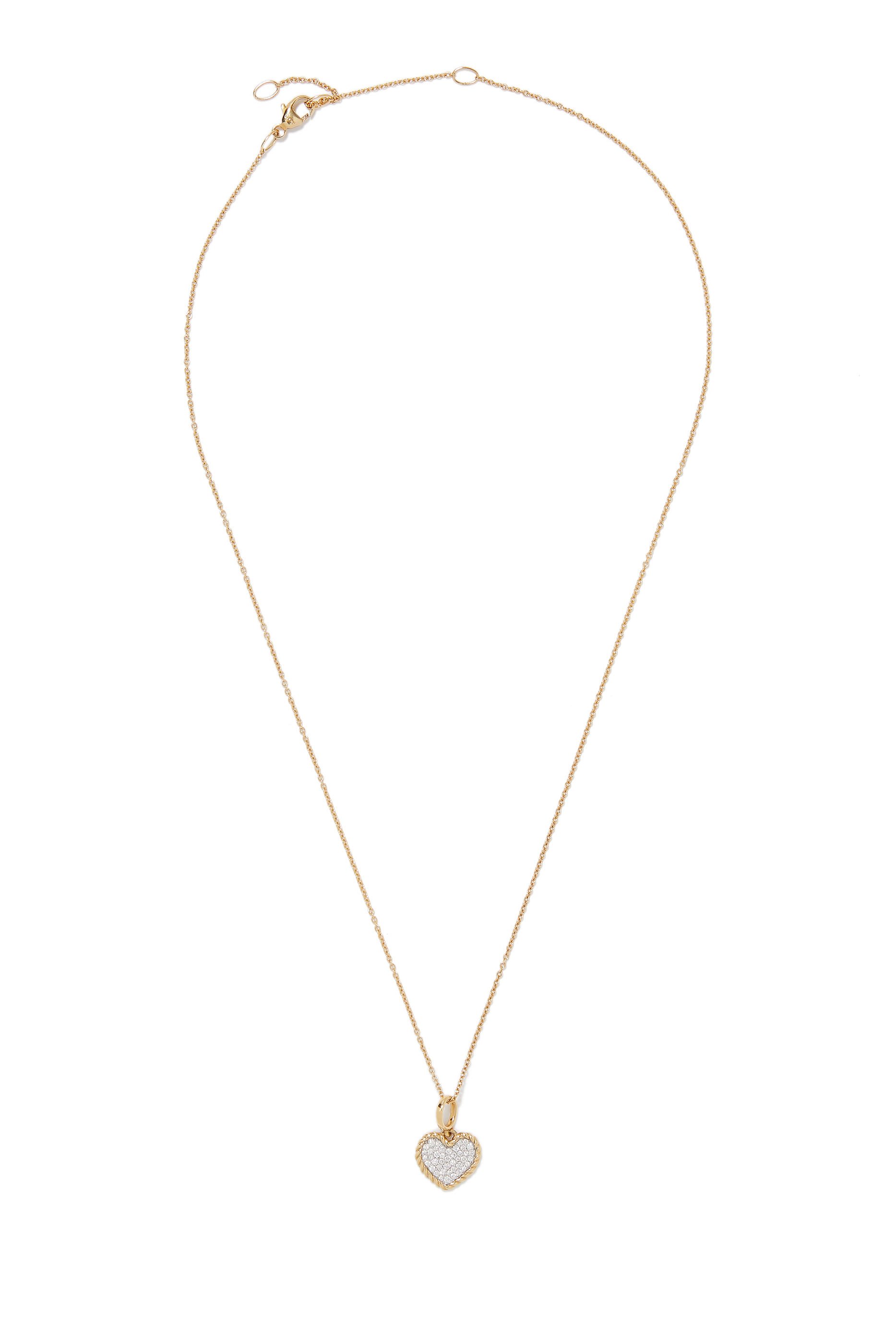 قلادة بدلاية بتصميم قلب مرصع بالماس بافيه