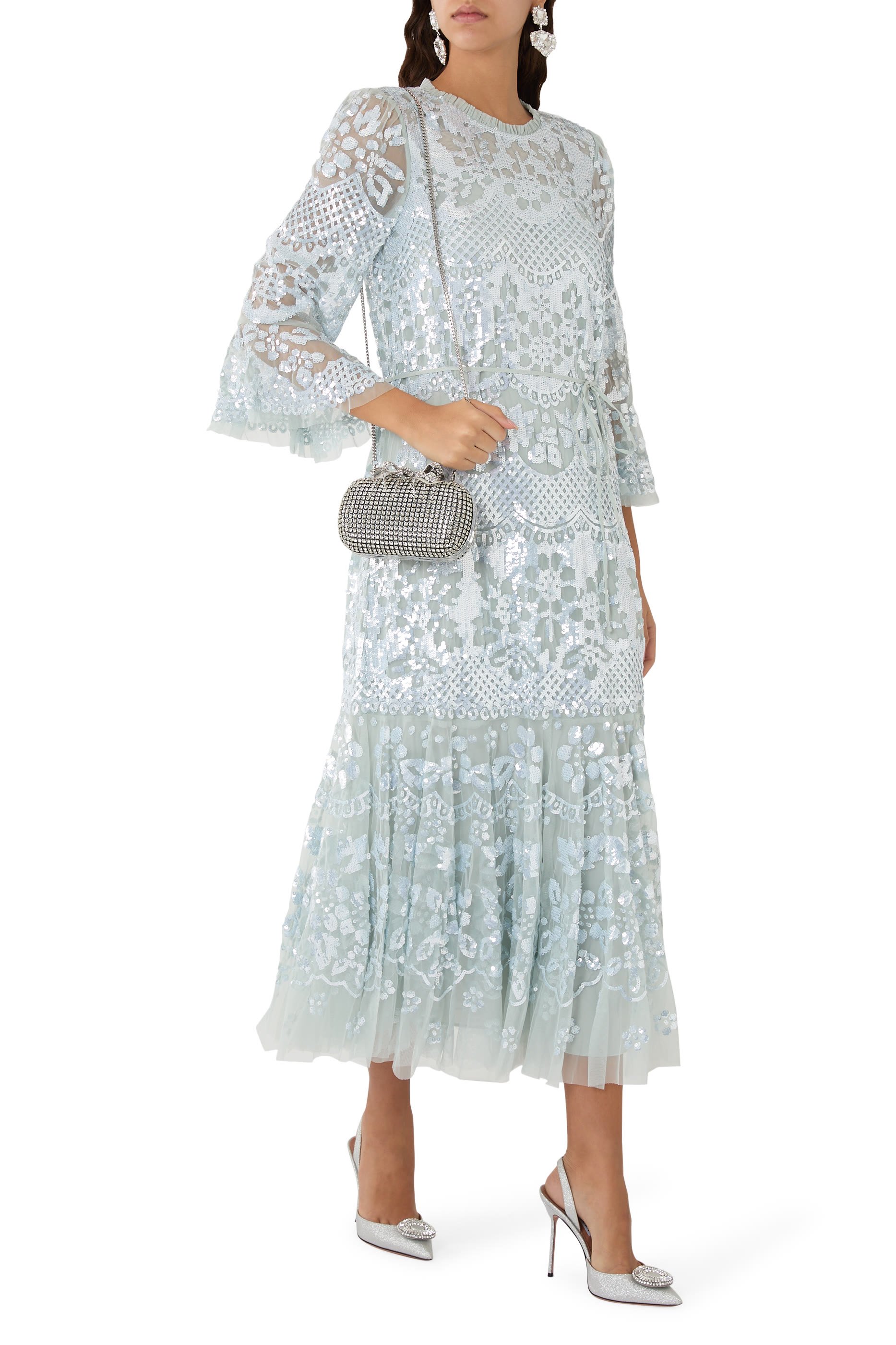 فستان سهرة سنو دروب بطول الكاحل