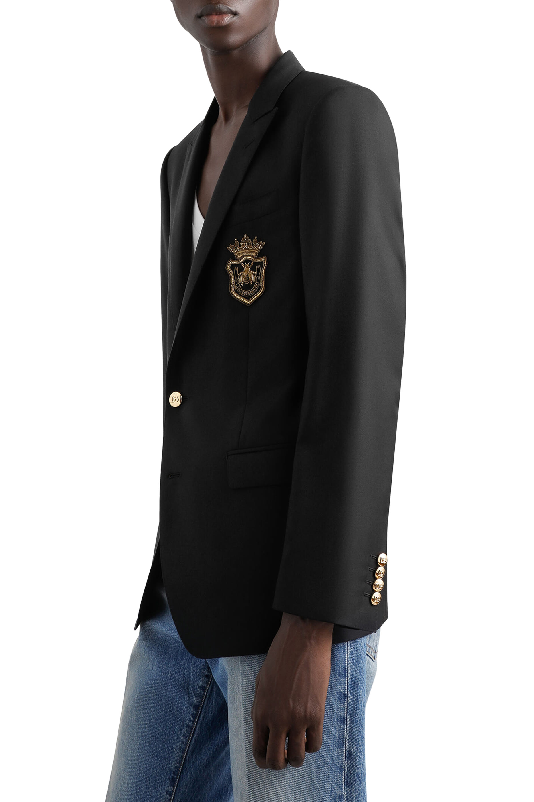 جاكيت بقصة مارتيني وصف أزرار ورقعة