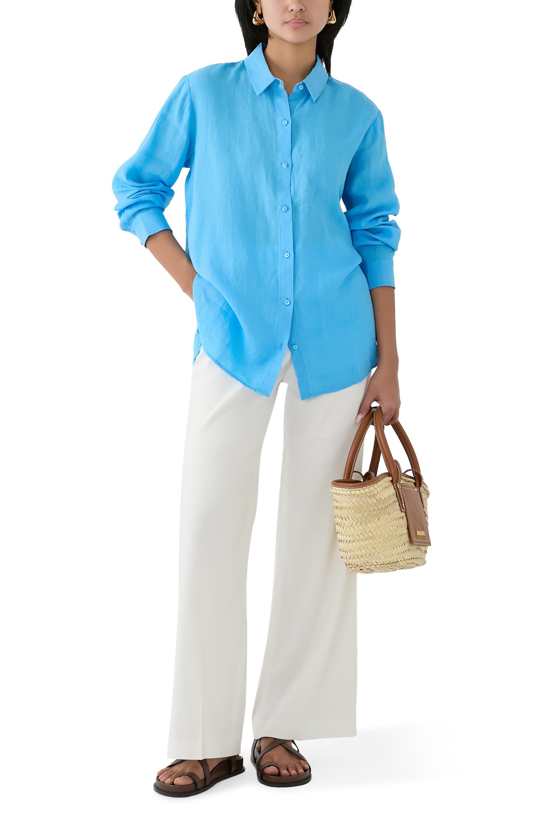 قميص بياقة كلاسيكية كتان عضوي