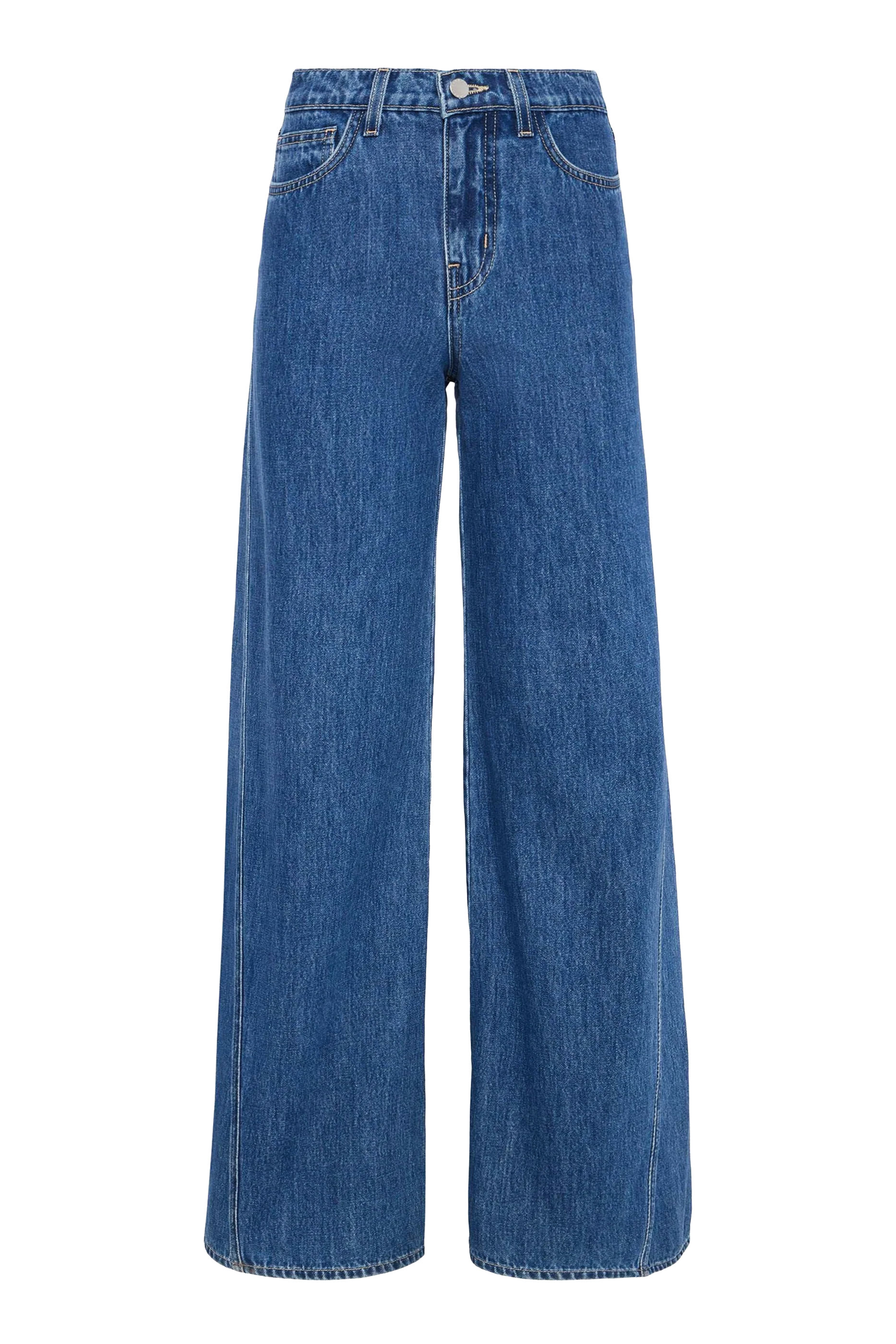 بنطال جينز بو بقصة ساق واسعة