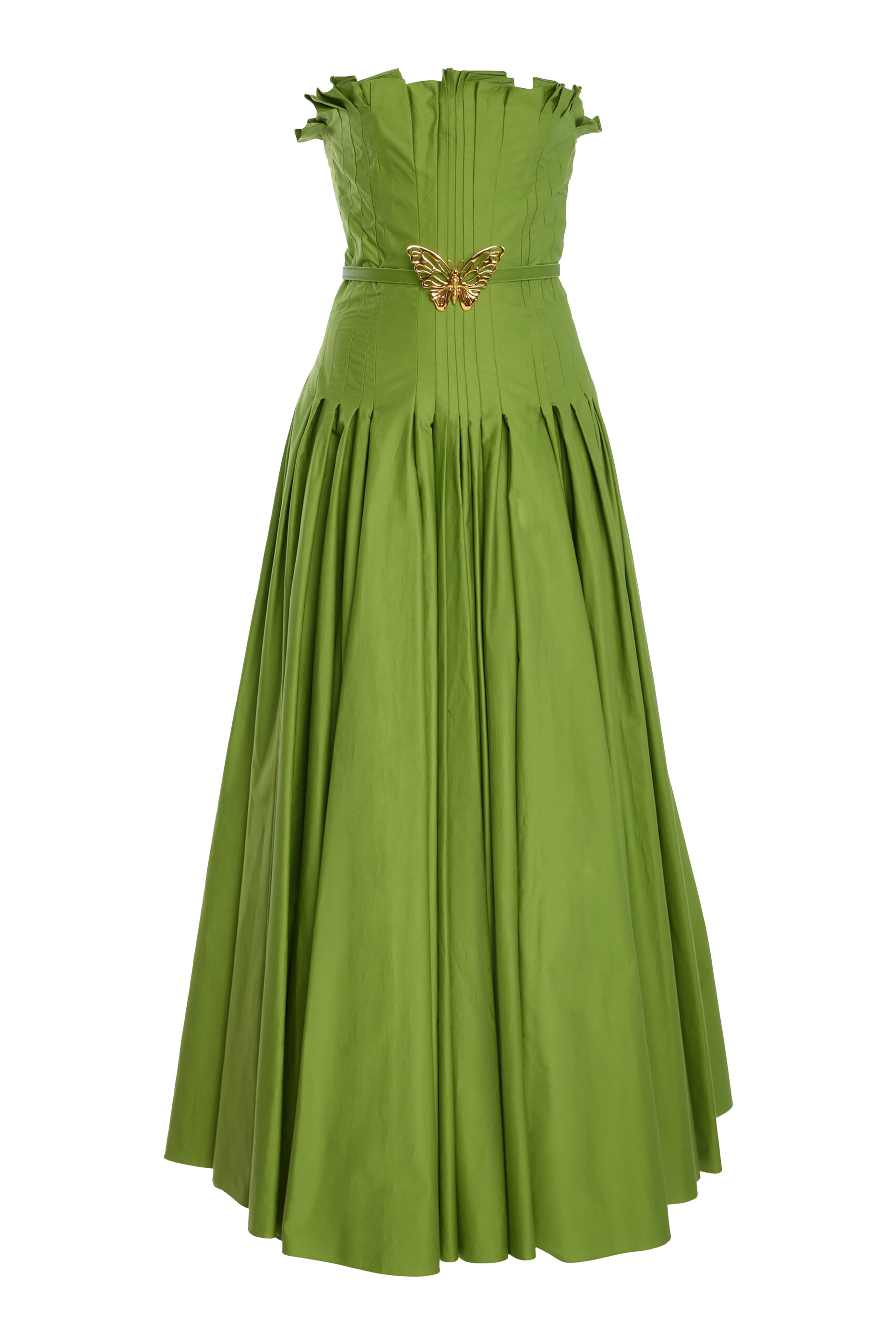 فستان بلا حمالات قطن تويل