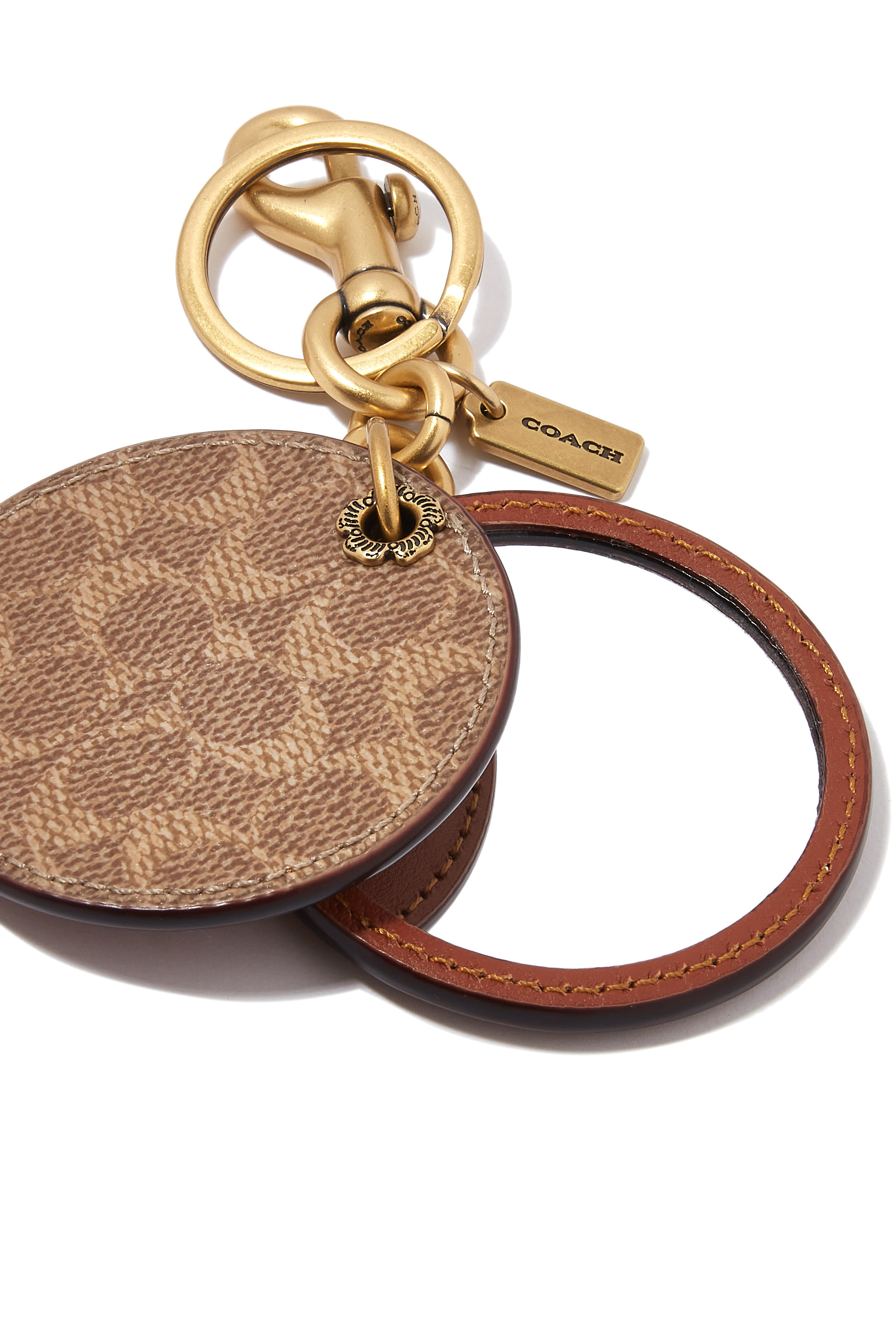 حلية حقيبة بمرآة قنب بشعار الماركة