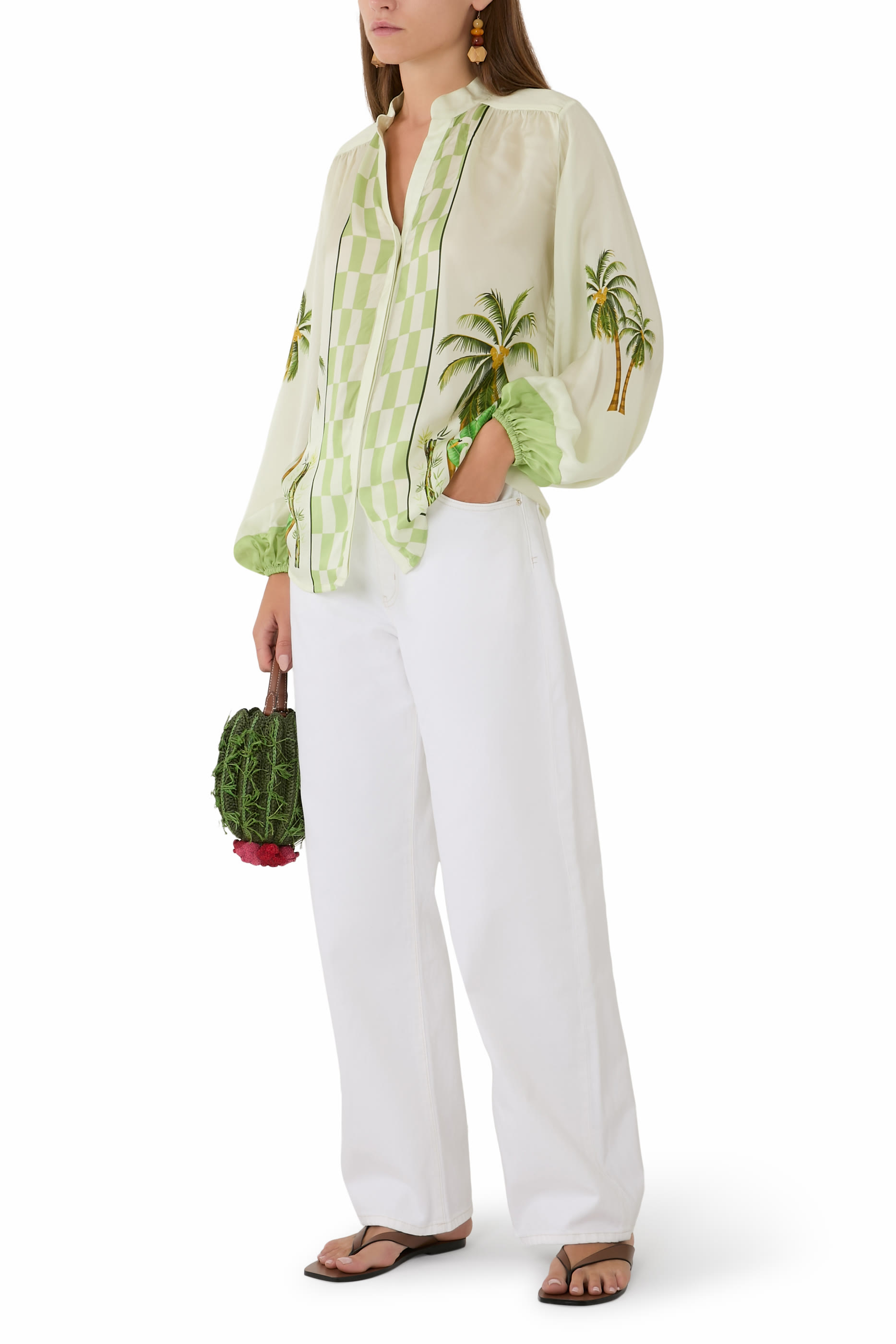 قميص بالم حرير