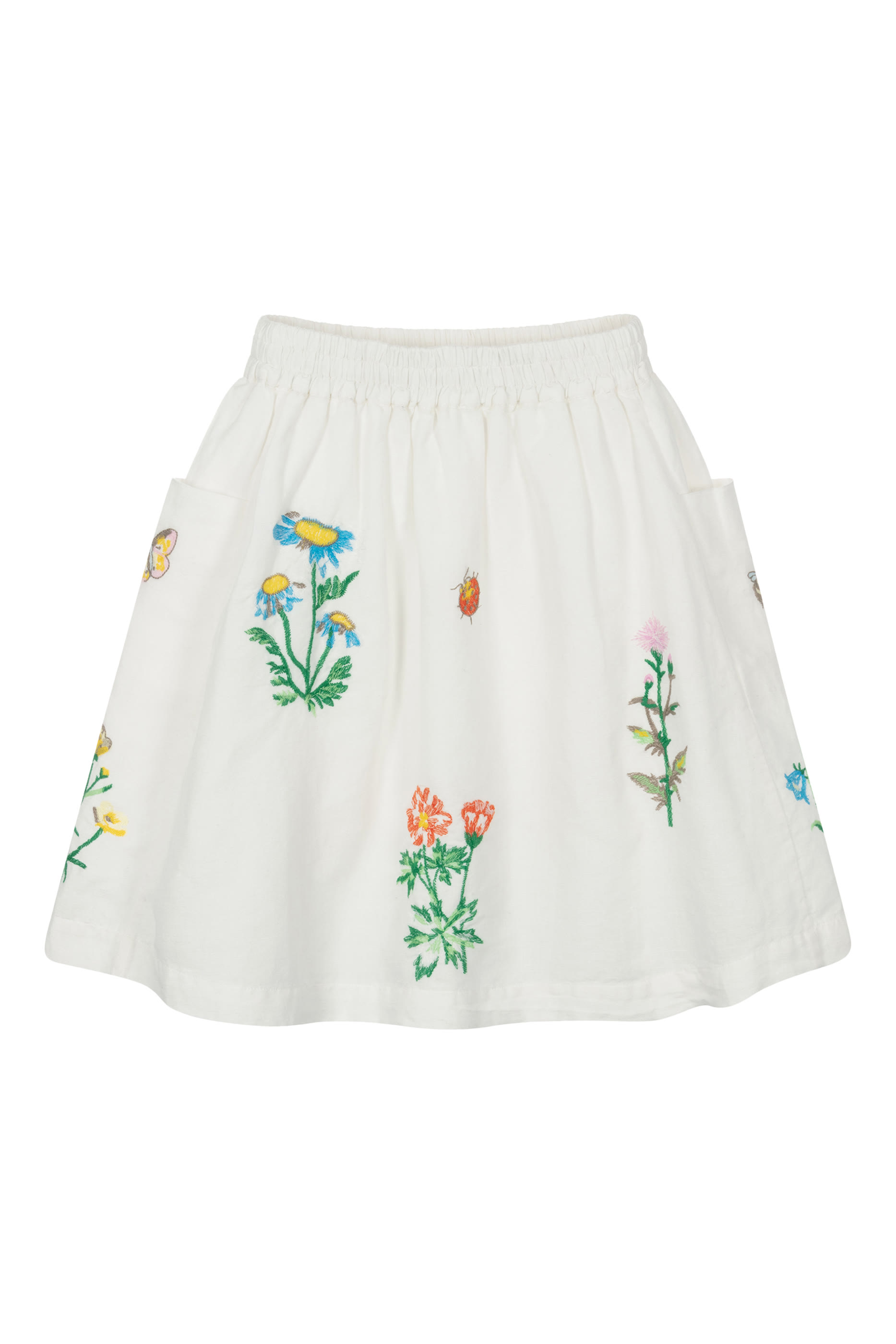 تنورة بتطريزات ازهار للأطفال