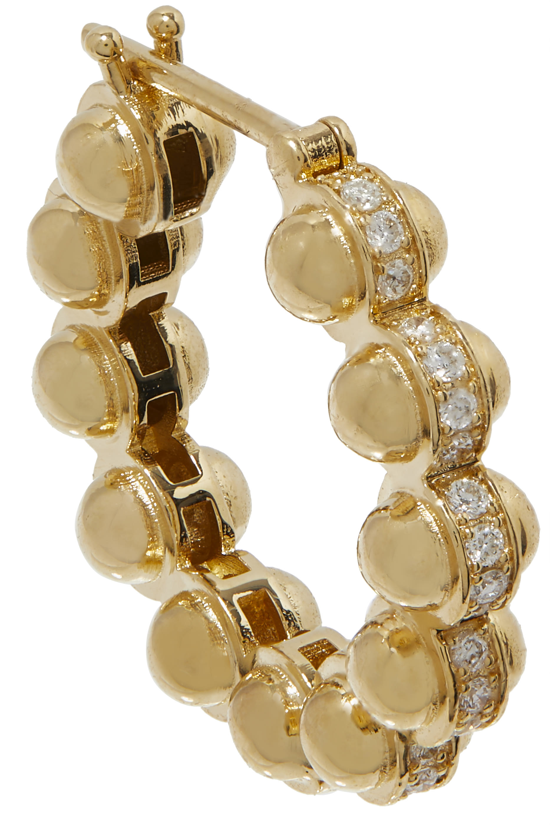 Atom Earrings Size 2, 18k Yellow Gold & Diamonds