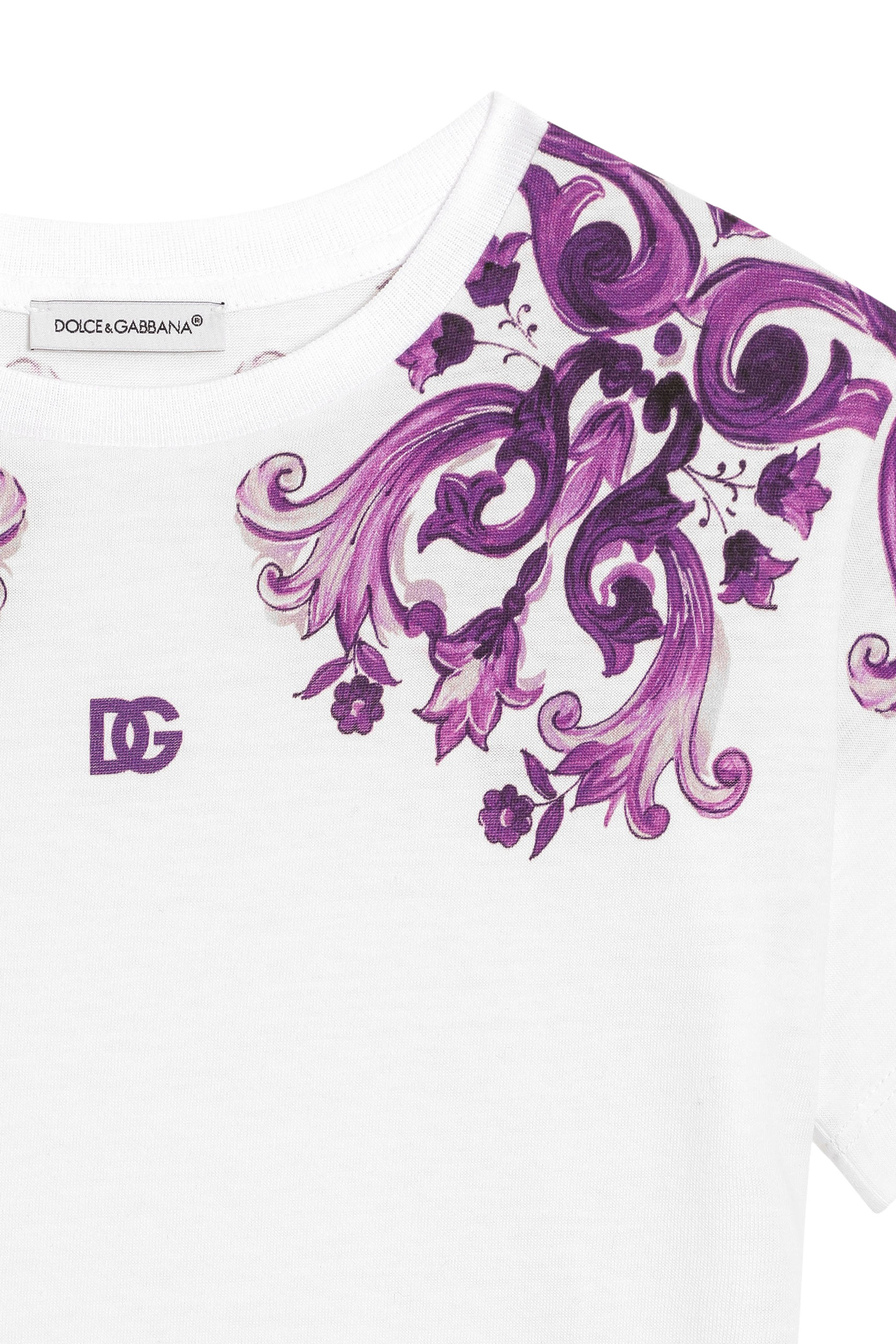 تيشيرت بأكمام قصيرة وطبعة مايوليكا جيرسيه للأطفال