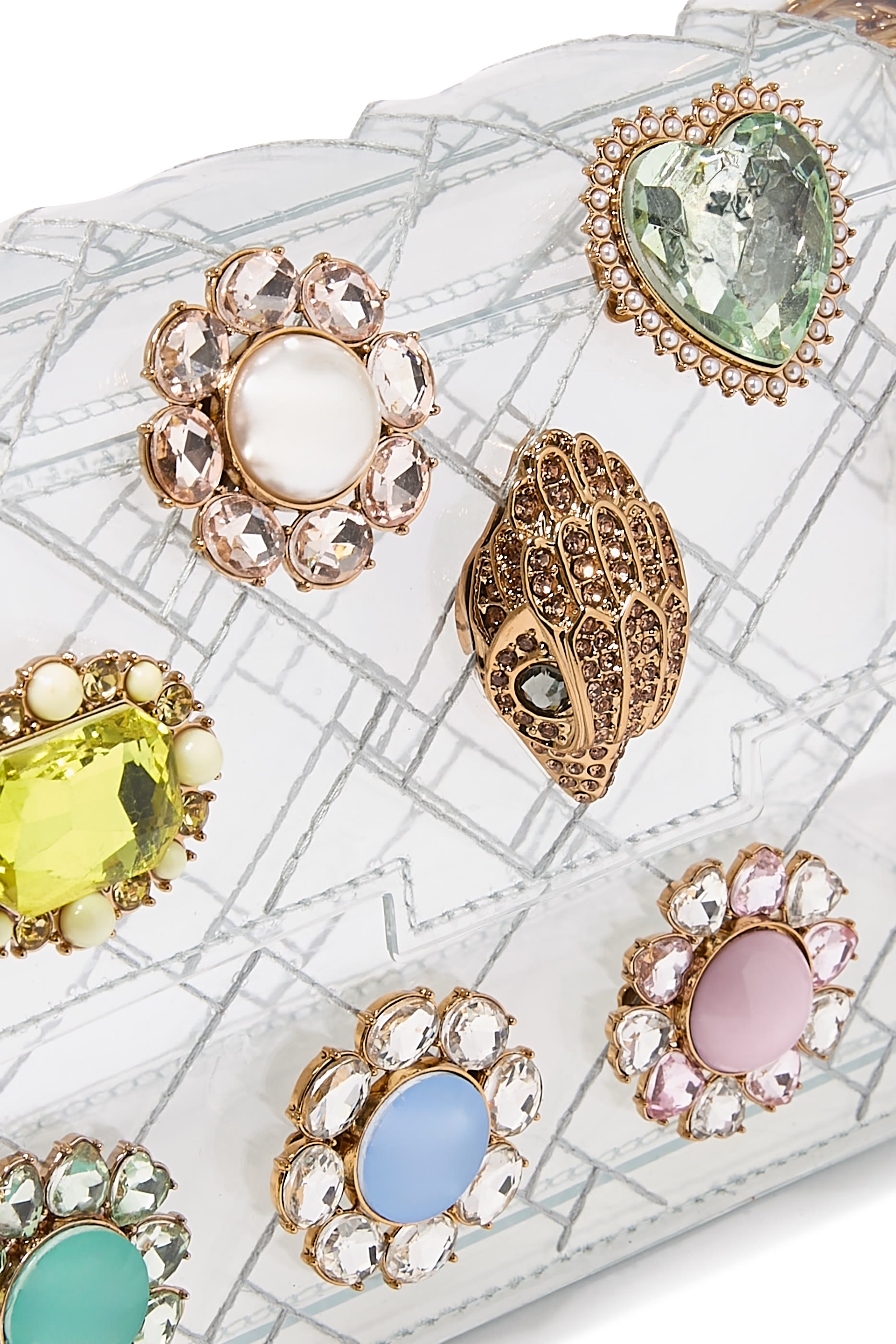 حقيبة كنسنغتون صغيرة مزينة بأحجار فينيل