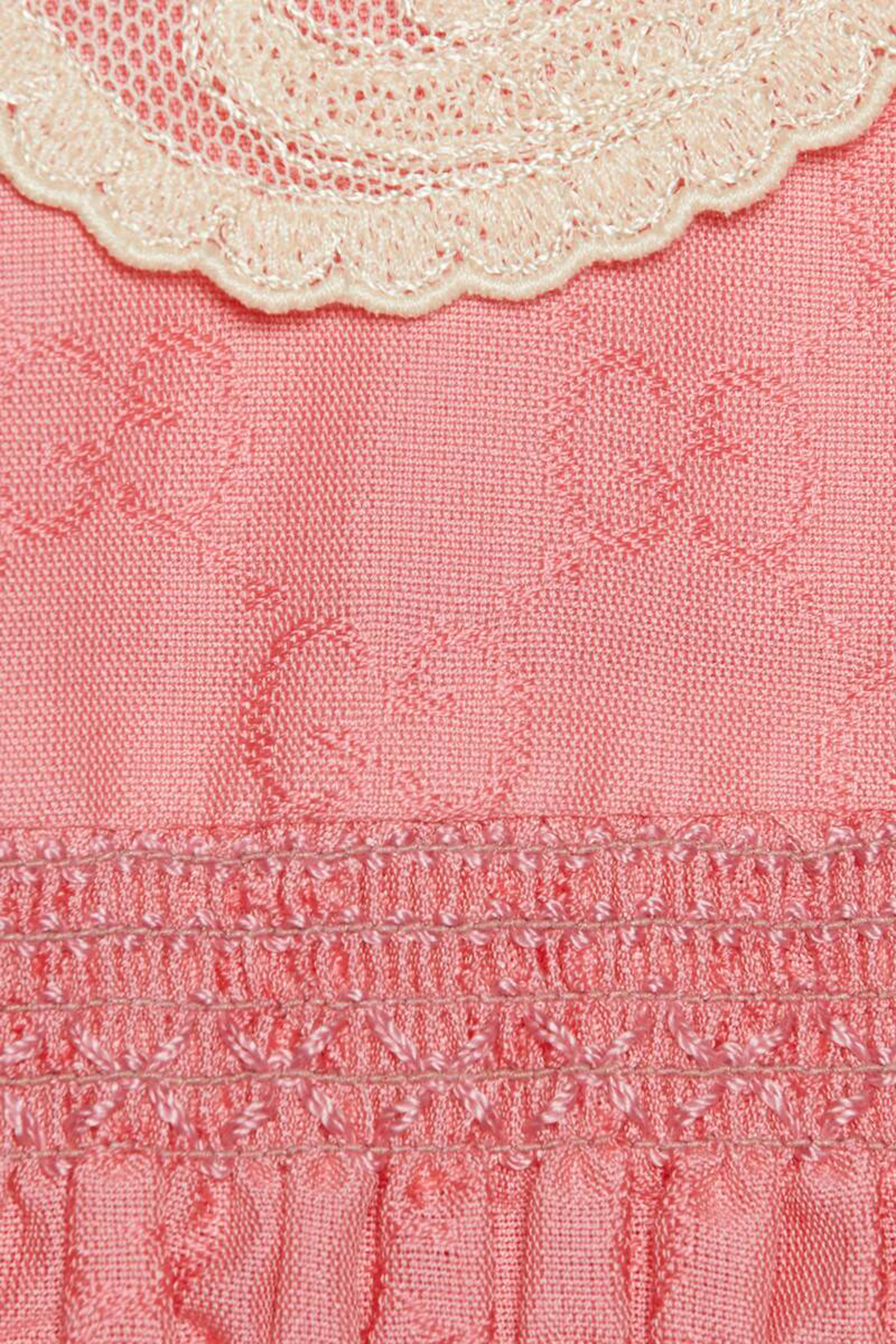 فستان قطن جاكار بنقشة حرفي GG وكشكش