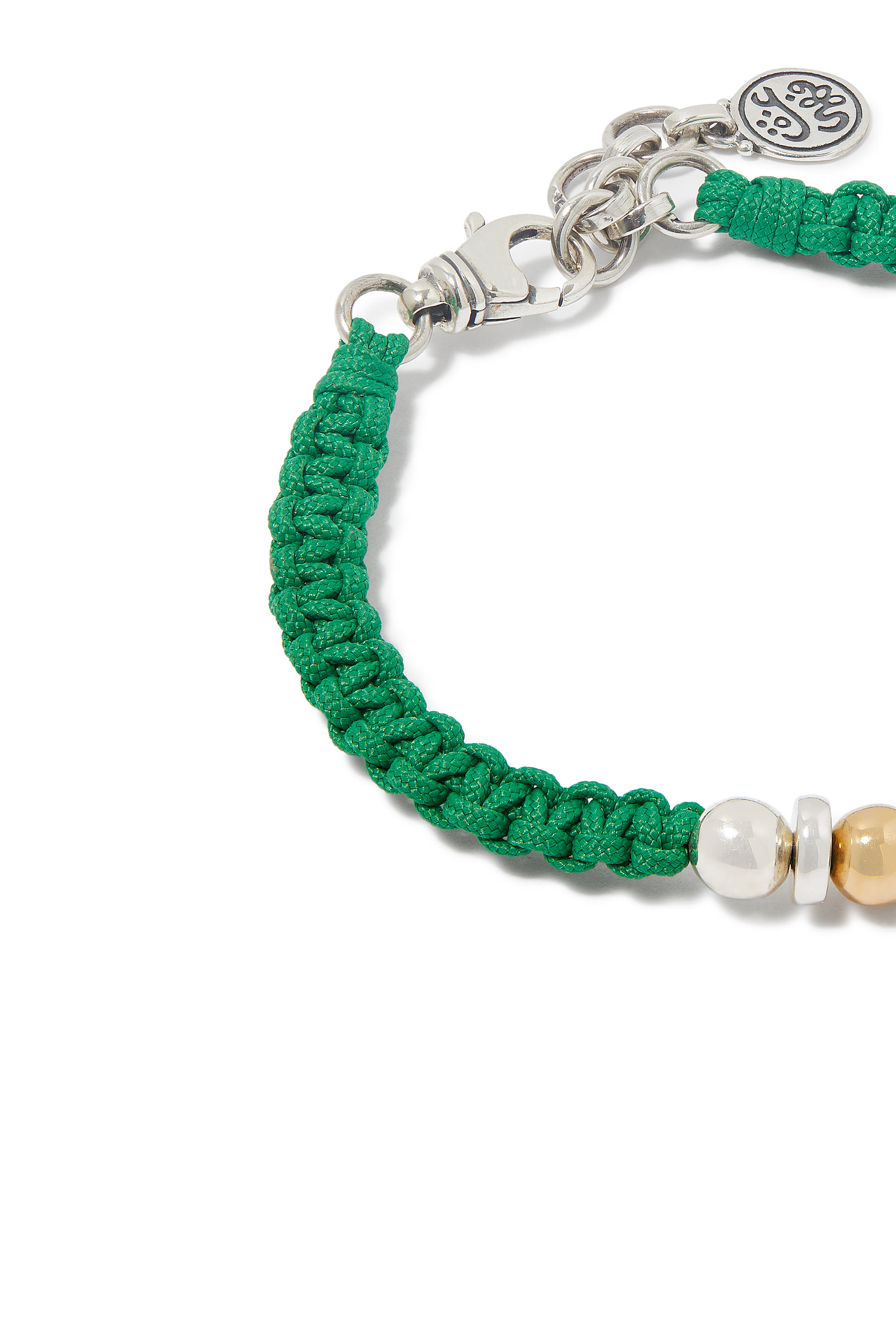 سوار نيفر أبارت بتصميم مضفر، ذهب أصفر عيار 18 قيراط مع فضة إسترلينية وقماش