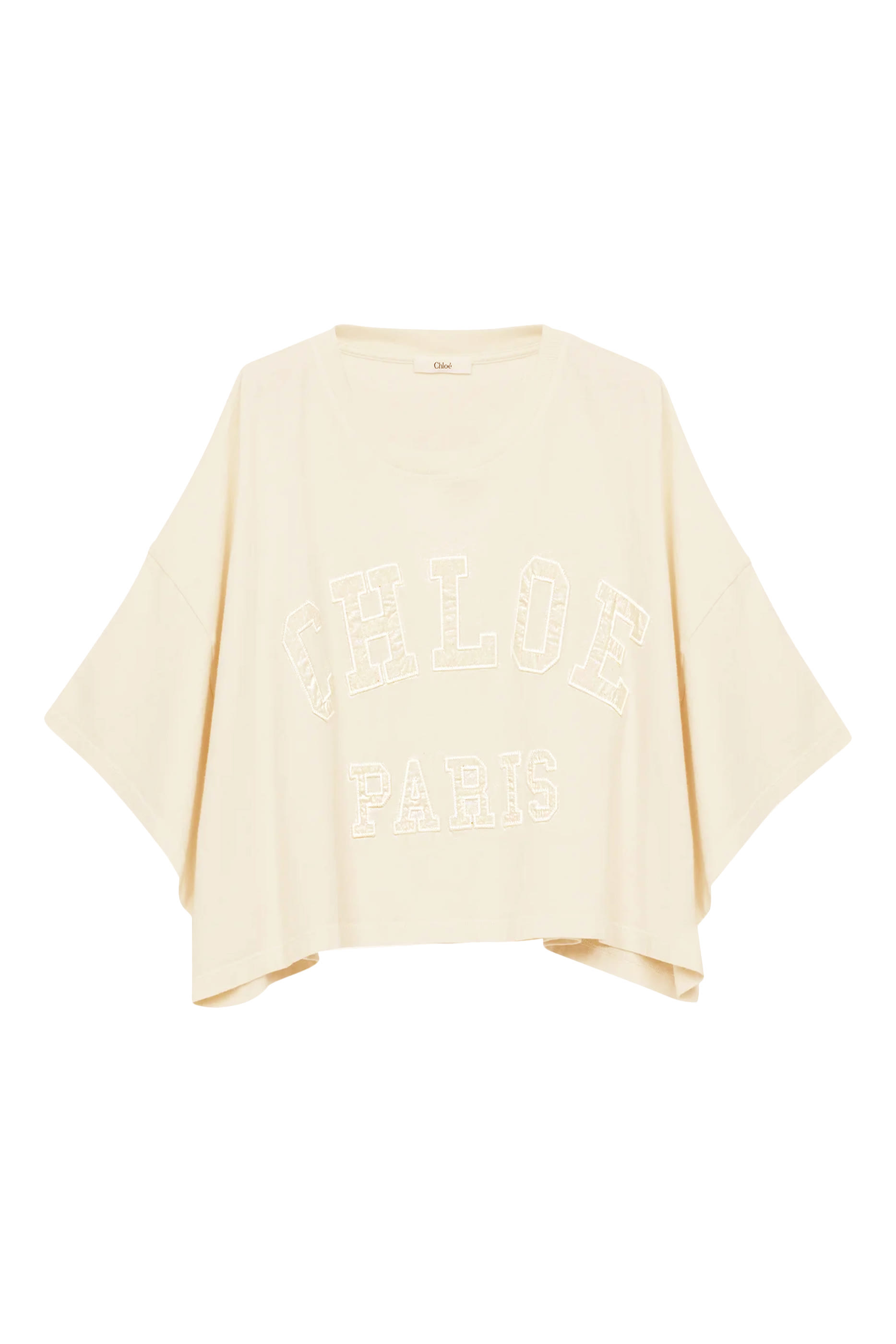 تيشيرت قصيرة بشعار الماركة قطن جرسيه