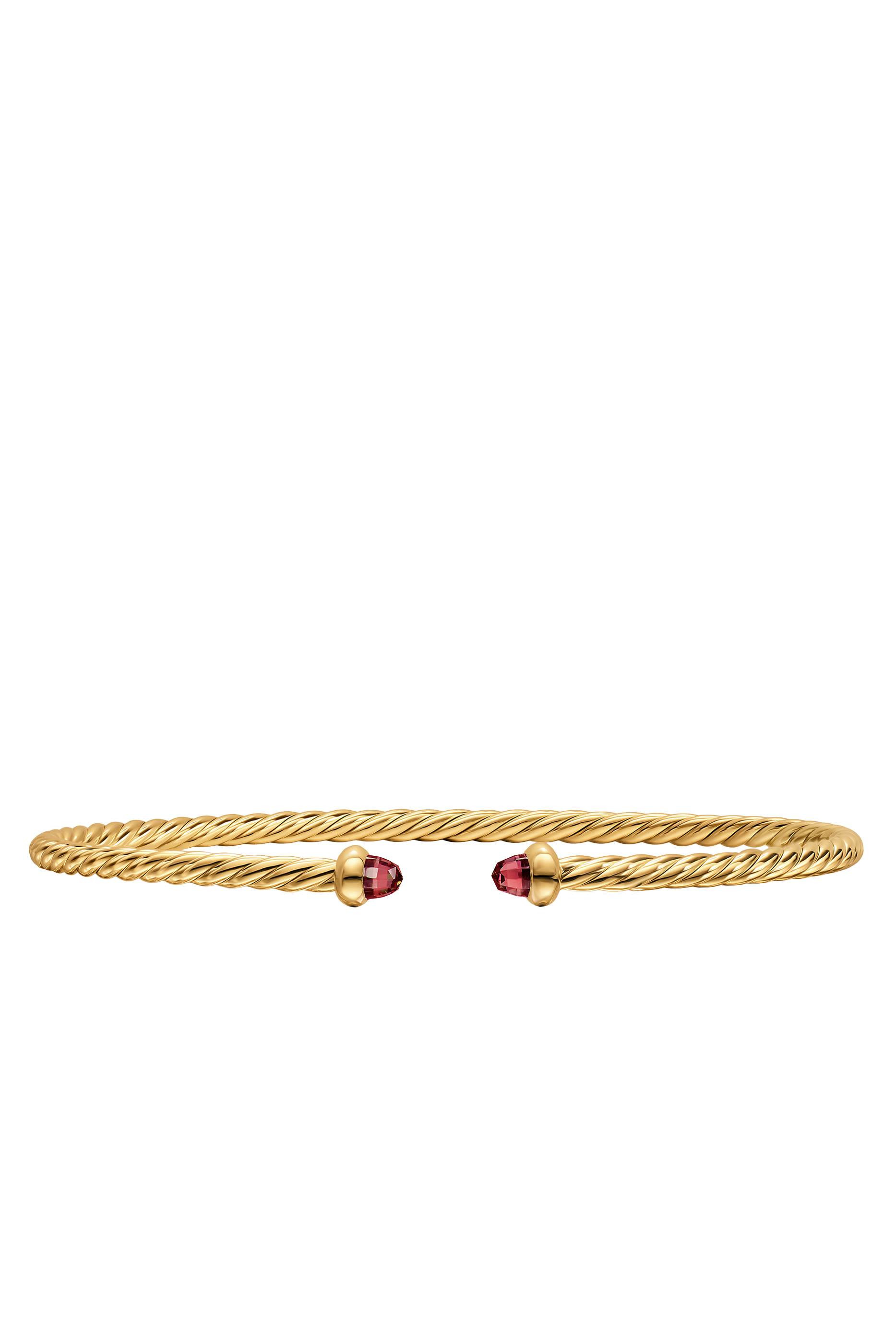 Micro Cablespira&reg; Flex Bracelet, 18k Yellow Gold & Garnet