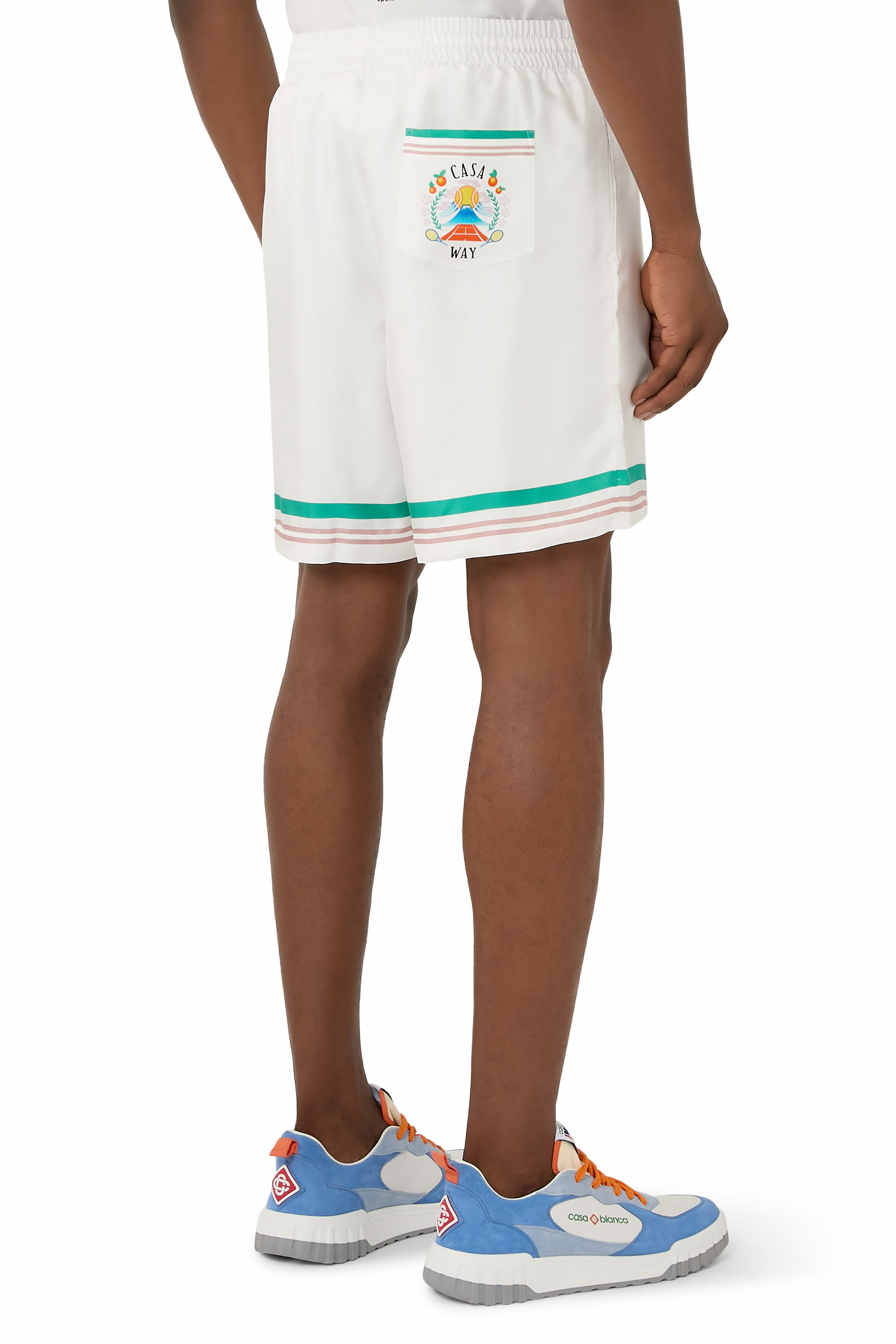 قميص بأكمام قصيرة بشعار كازا واي حرير