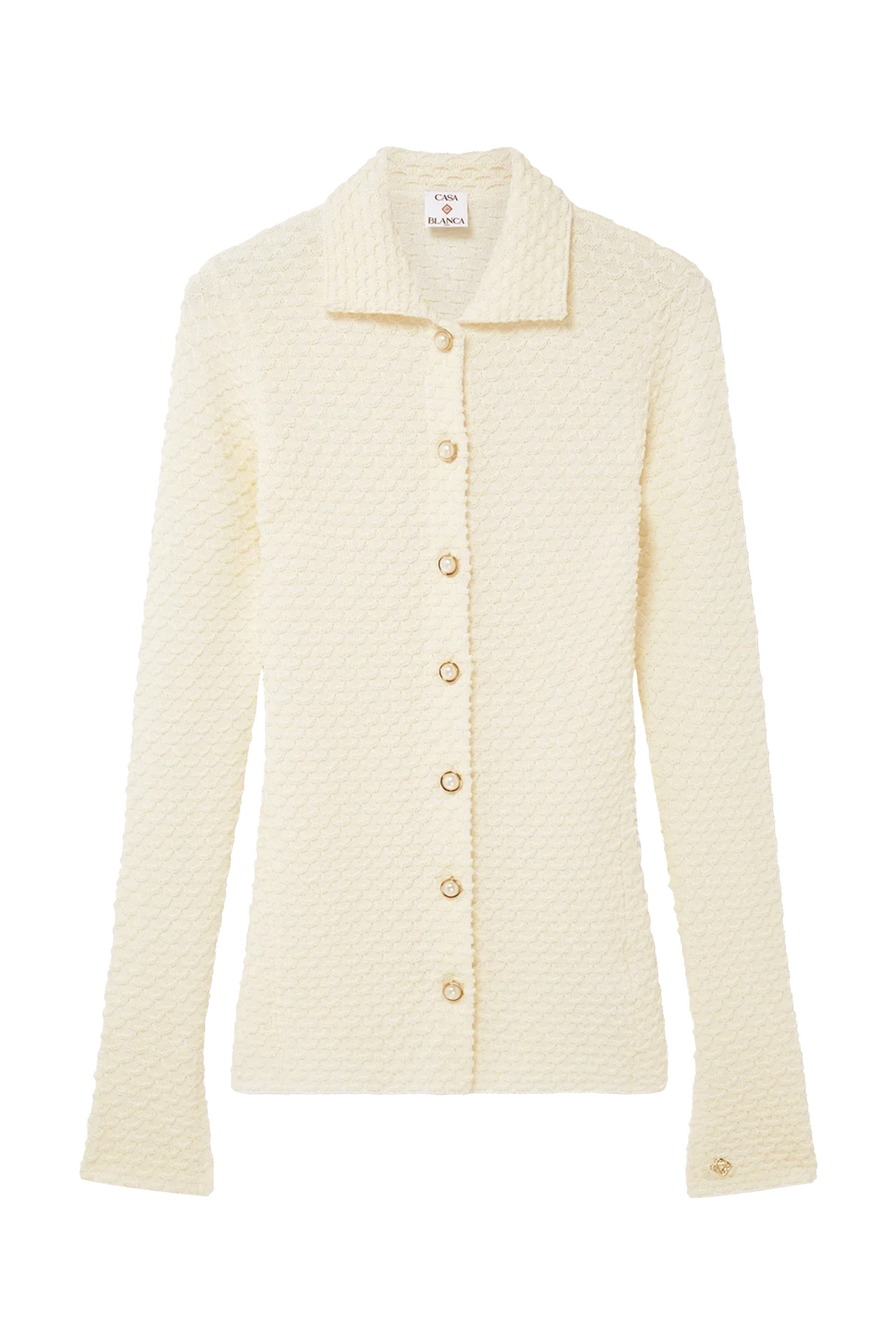 قميص منسوج بارز الملمس