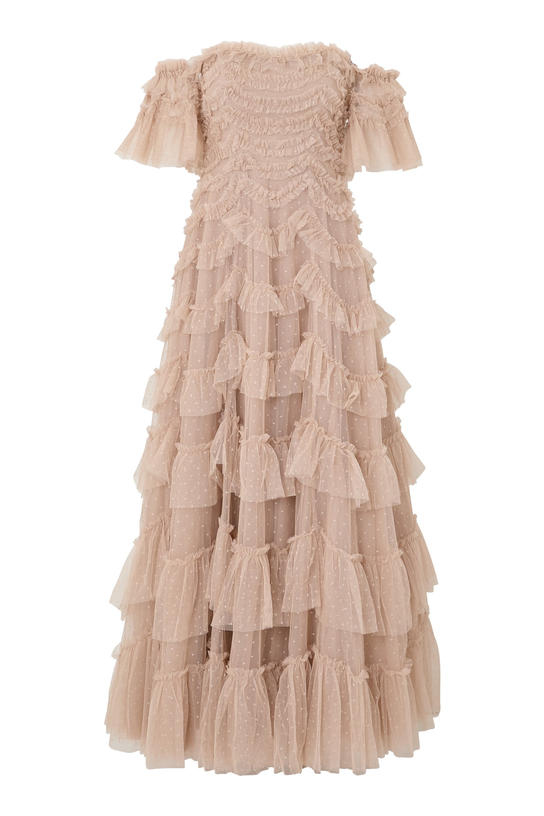 فستان سهرة أفيانا بأكتاف متساقطة