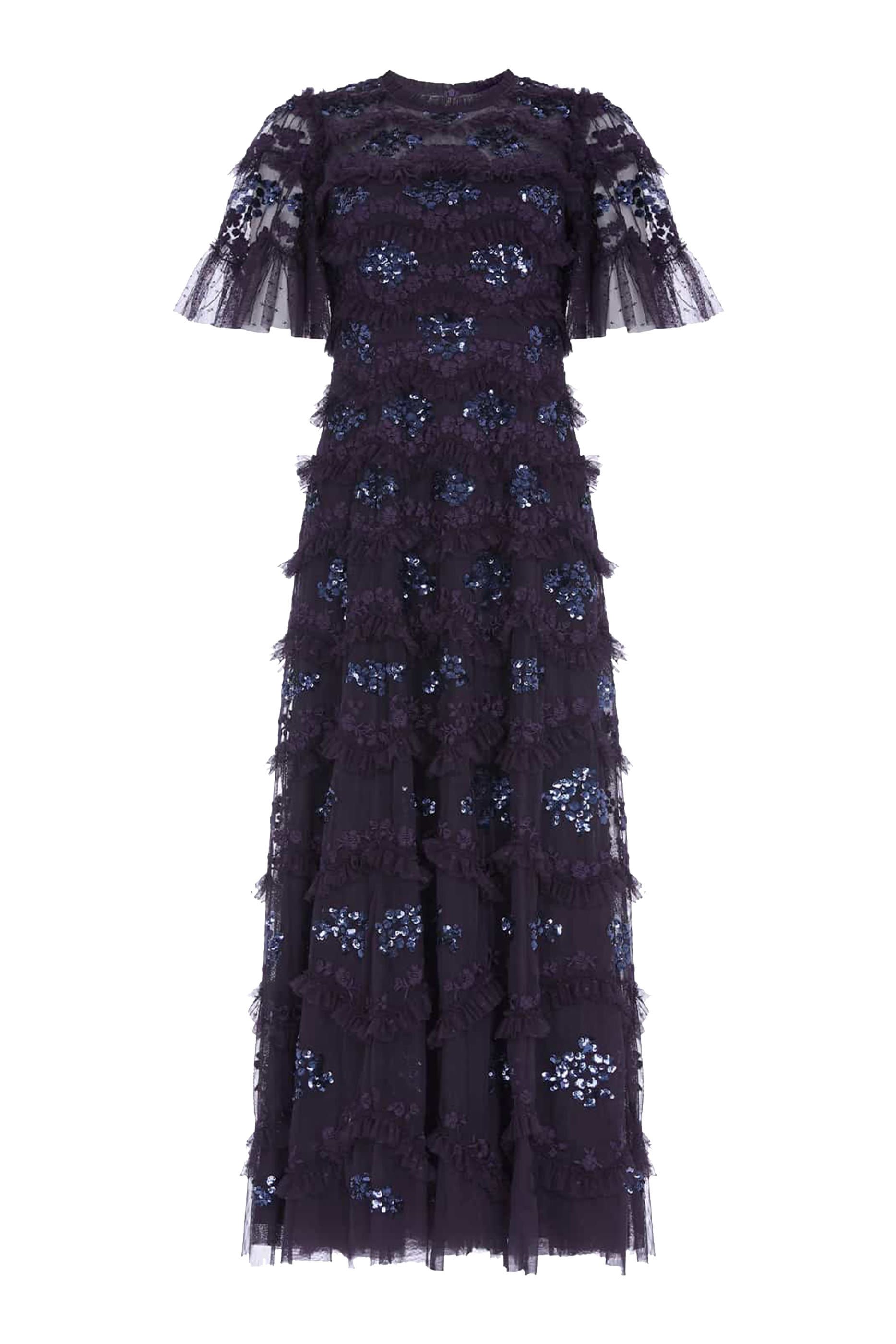 فستان سهرة كارمين مزين بكشكش تول