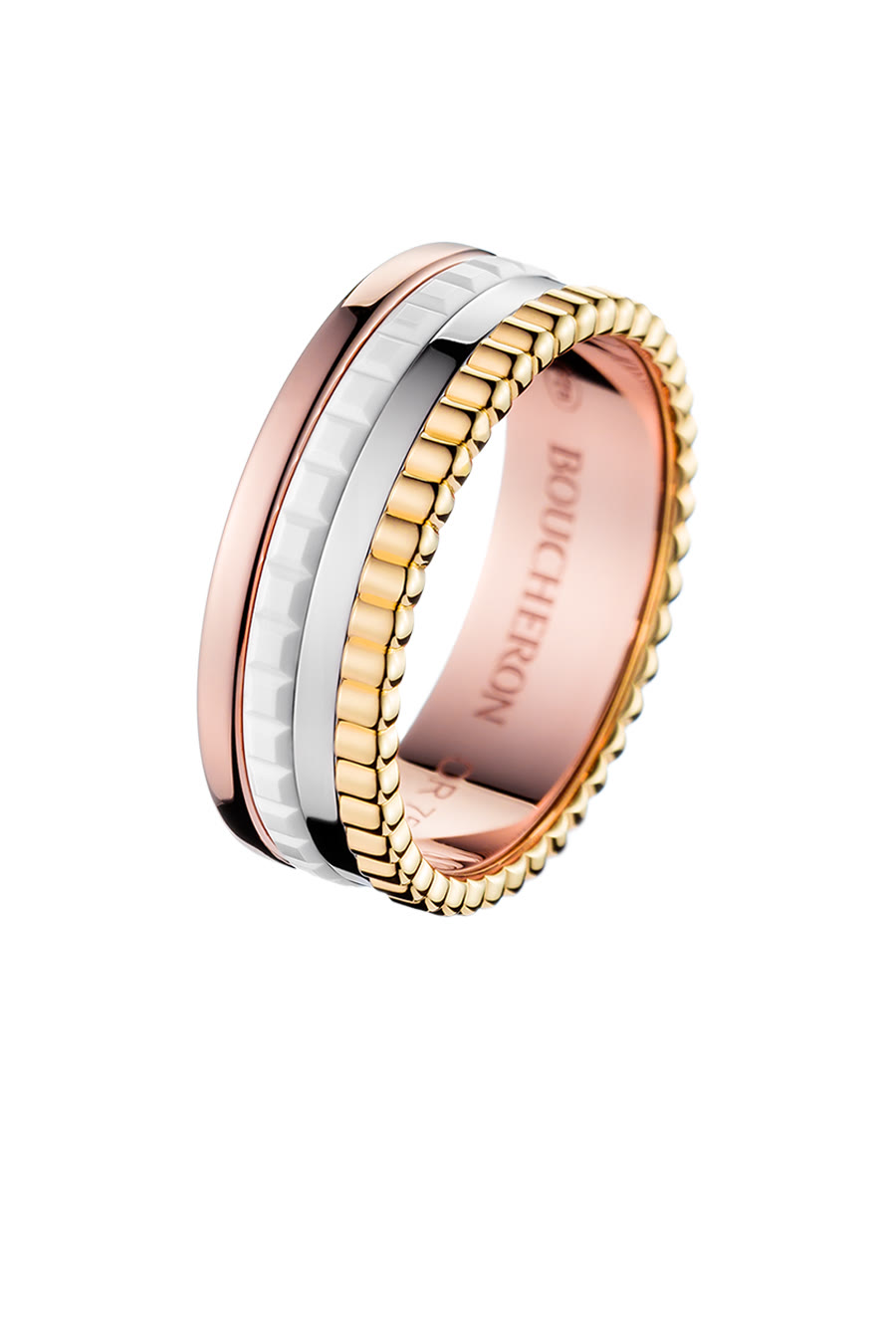 خاتم كاتر صغير إصدار وايت سيراميكو ذهب مختلط عيار 18