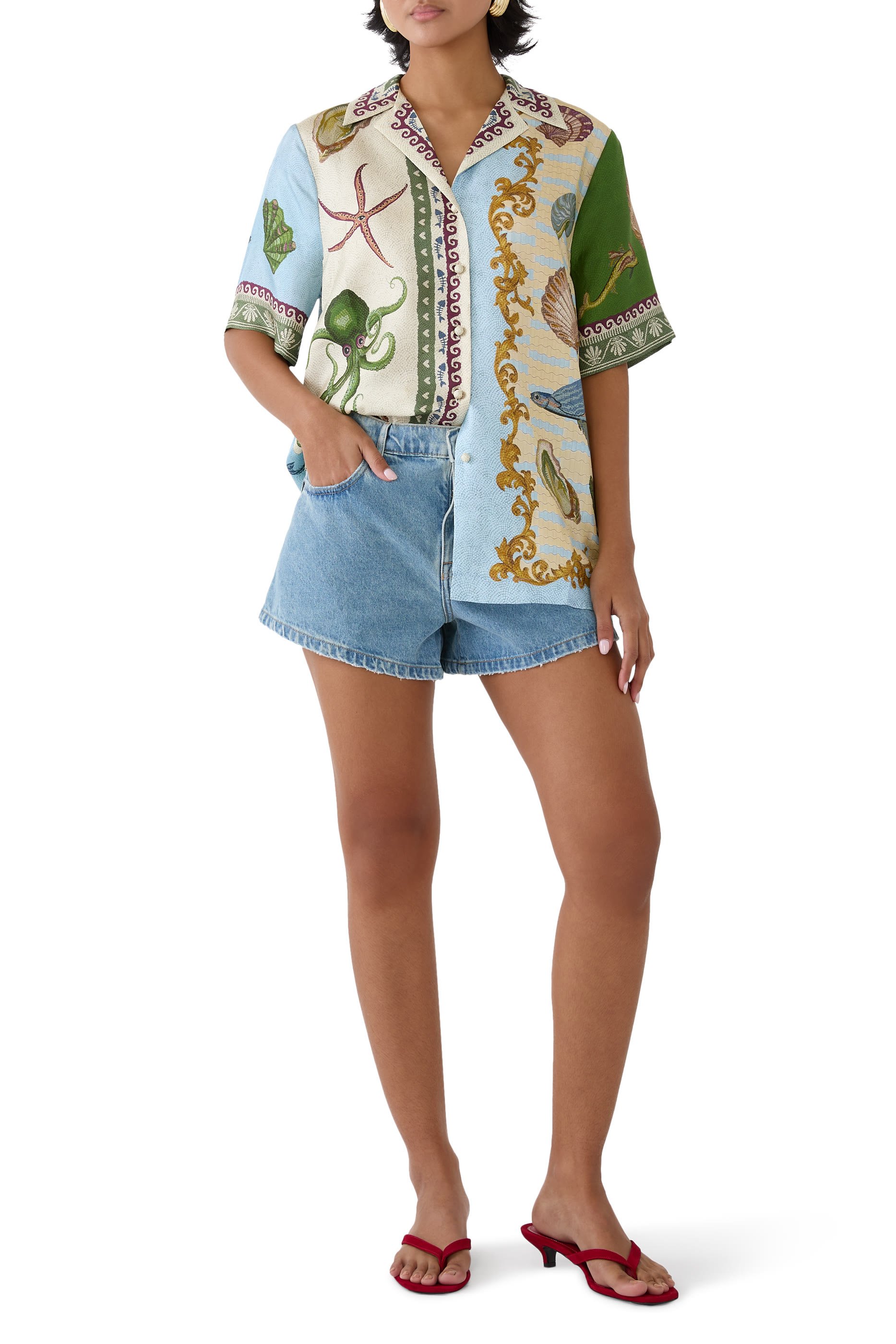 قميص سام باوليتو بطبعة باث هاوس حرير تويل