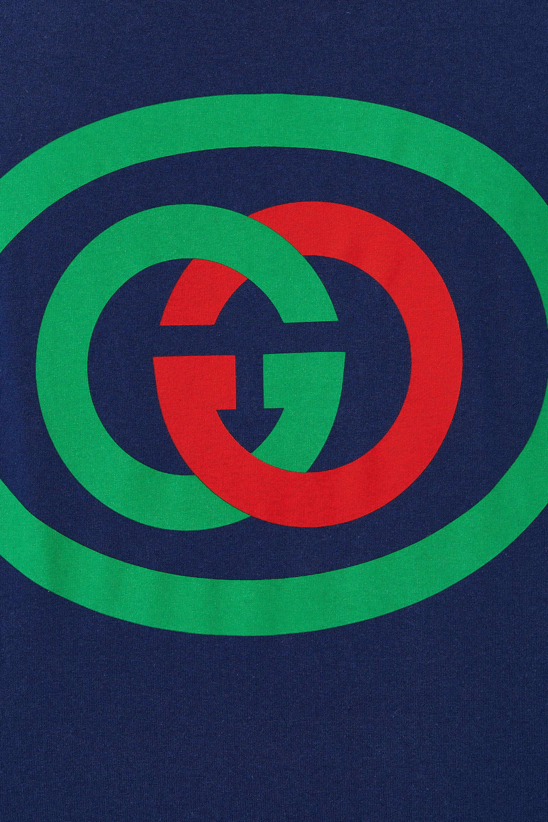 تي شيرت قطن بشعار حرفي GG