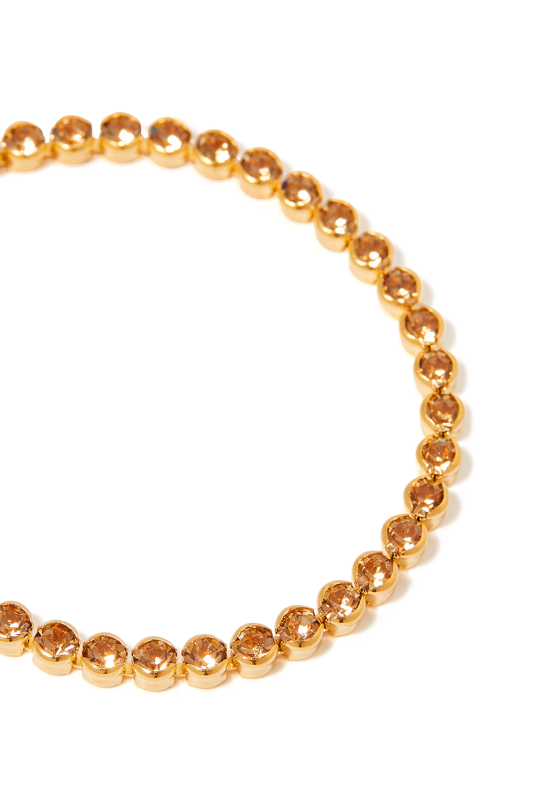 سوار سيري تنس مقاس XS مزين بالتوباز نحاس مطلي بذهب عيار 18