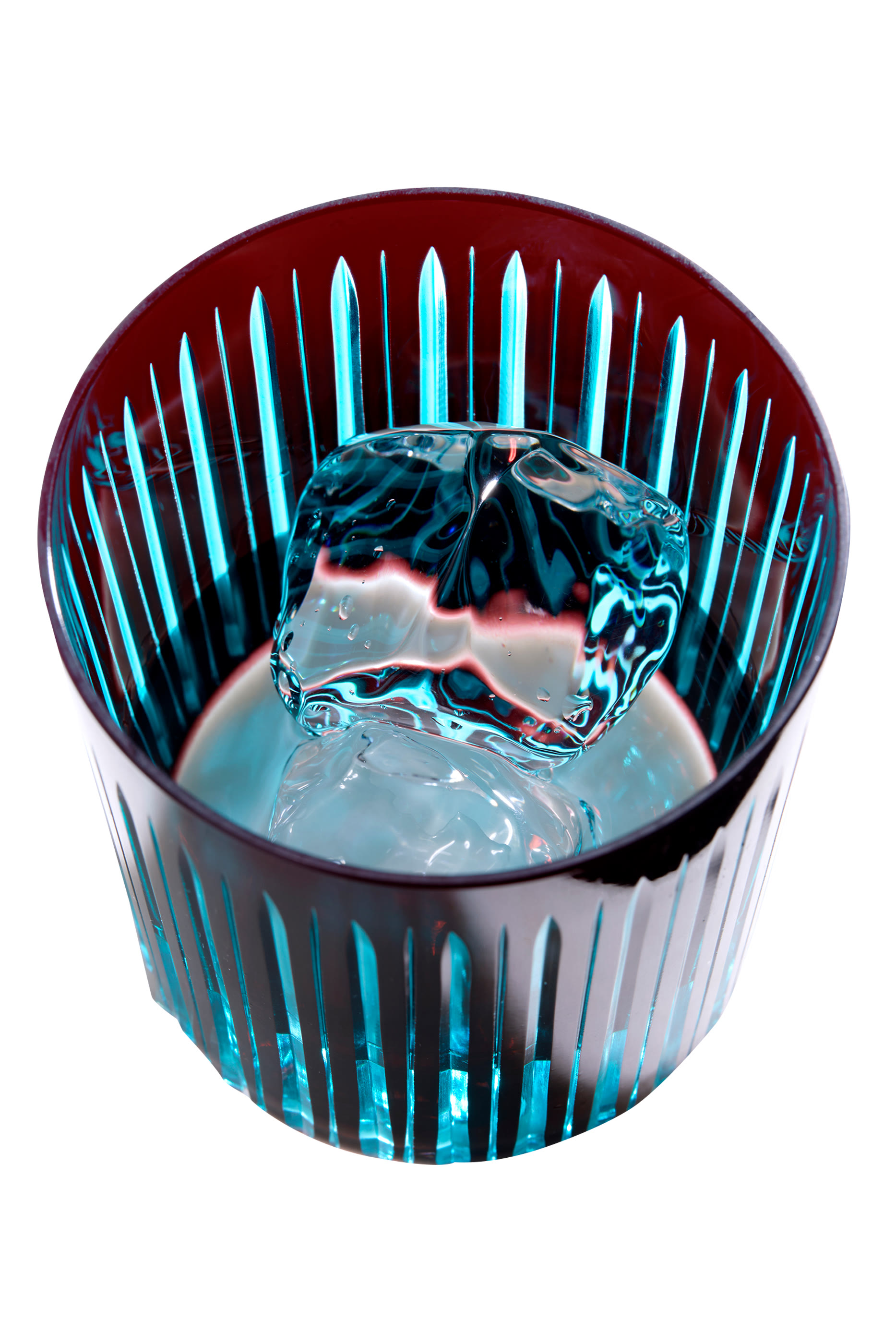 مجموعة كاسات بريسم دابل أولد فاشند بلون بوردو، 4 قطع