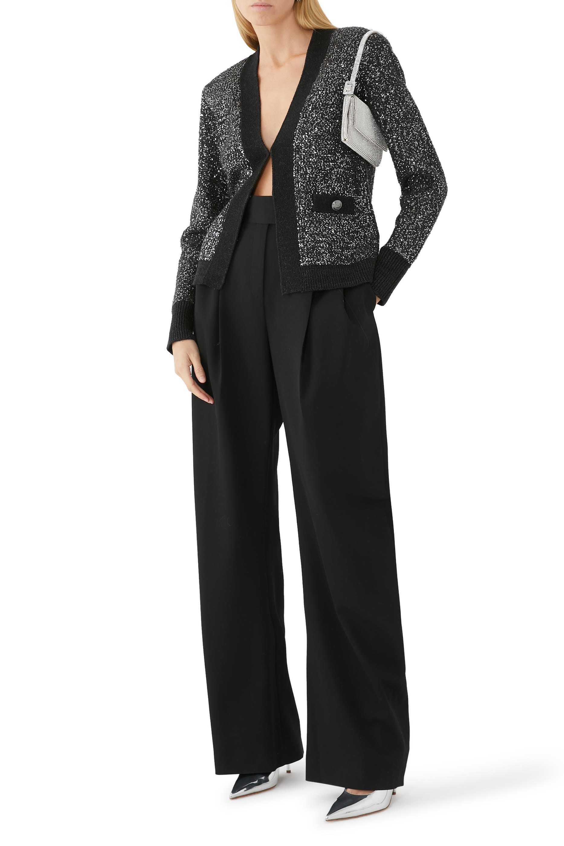 كارديجان جيني مطرز بالترتر