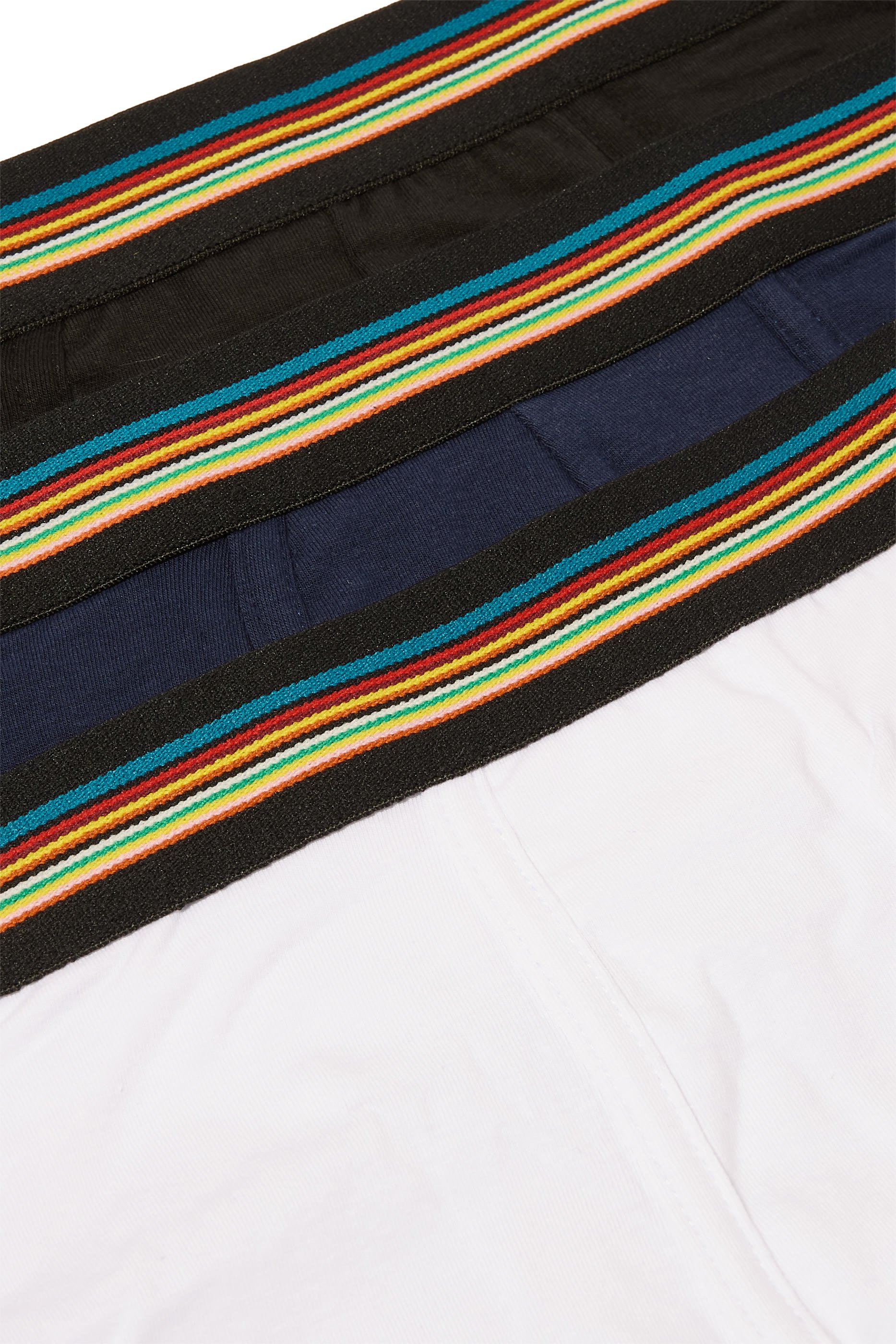 طقم بوكسر بحزام خصر بنقشة خطوط مميزة للماركة، 3 قطع