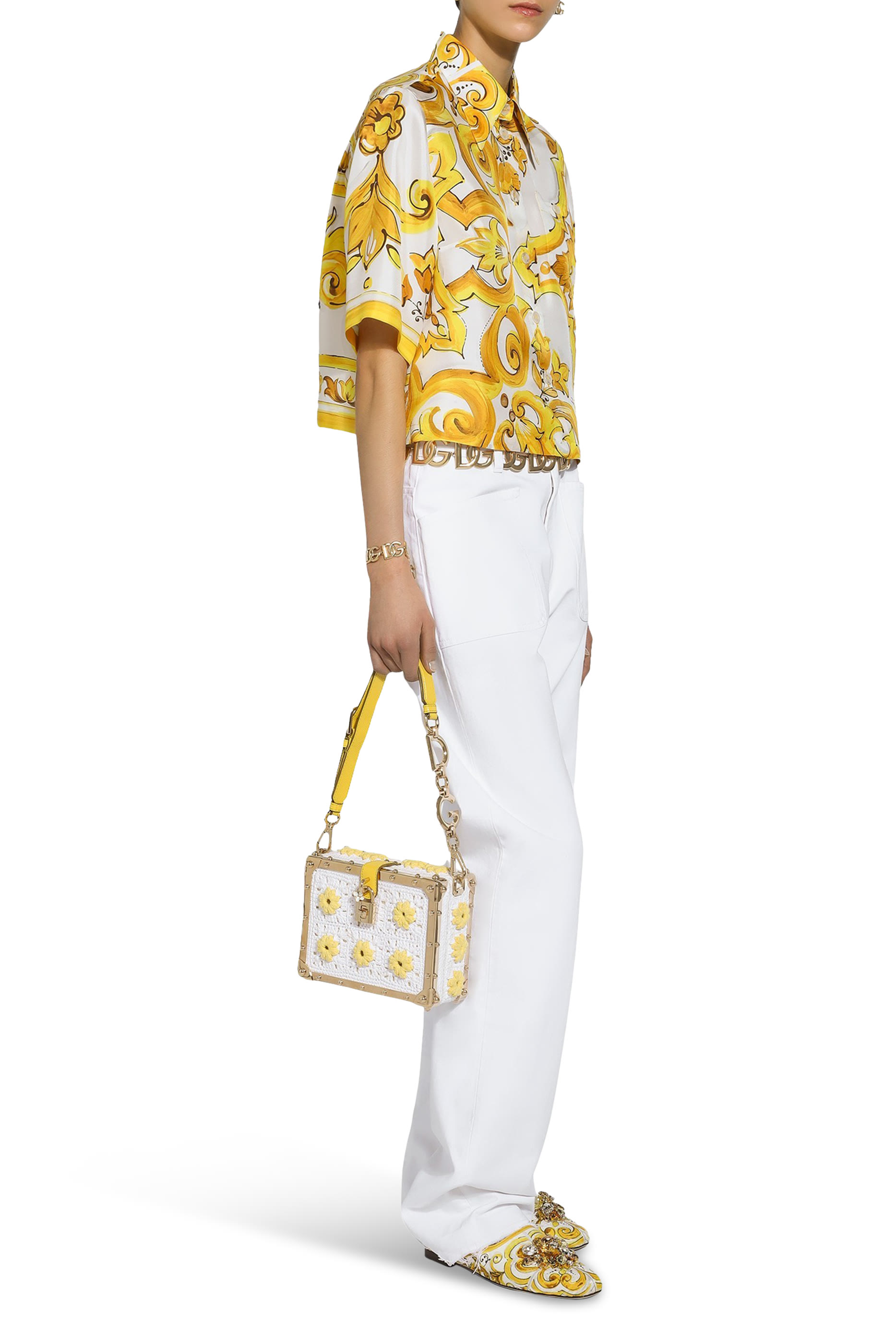 بنطال بخصر مرتفع قطن