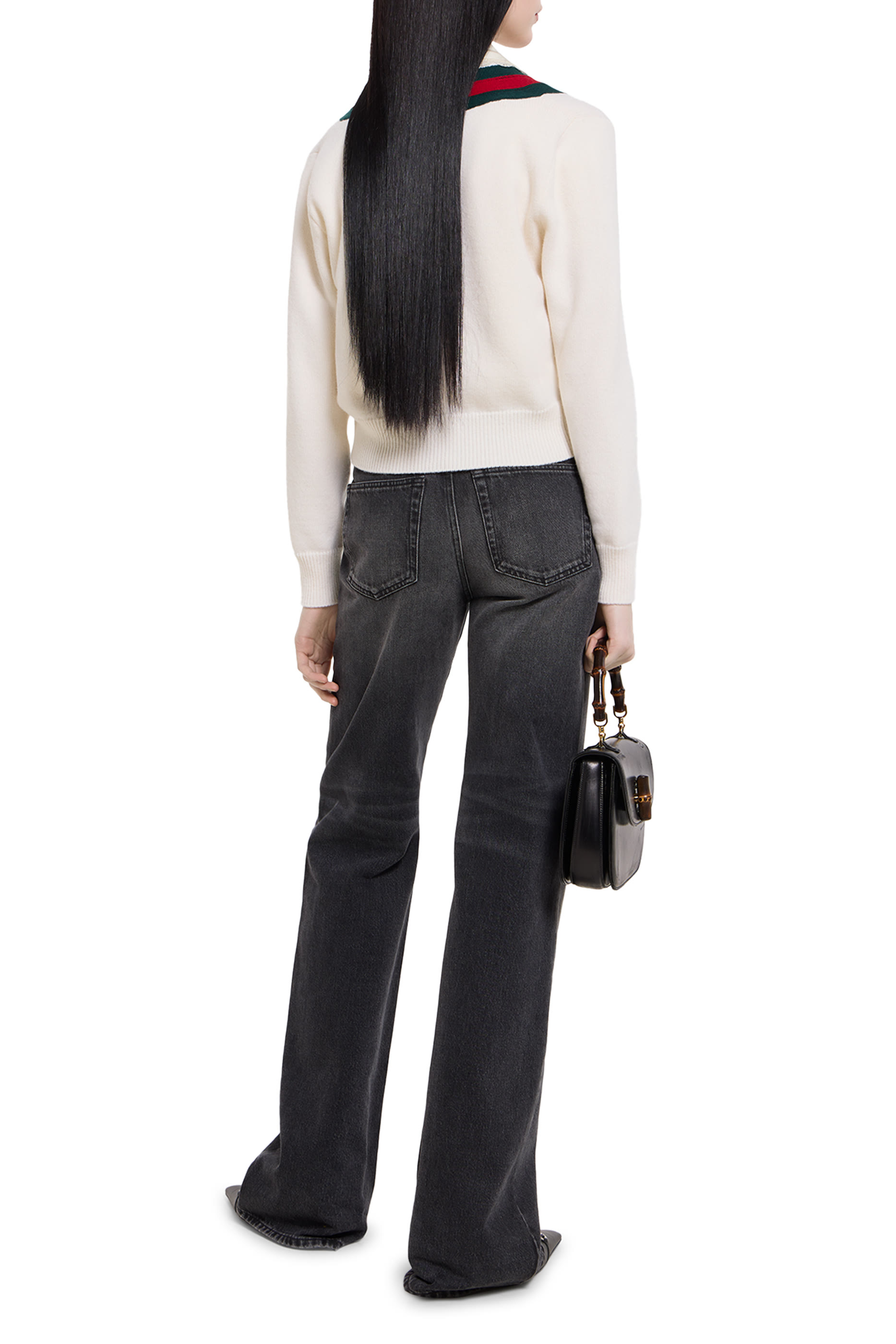 كنزة بشريط ويب صوف فاخر منسوج