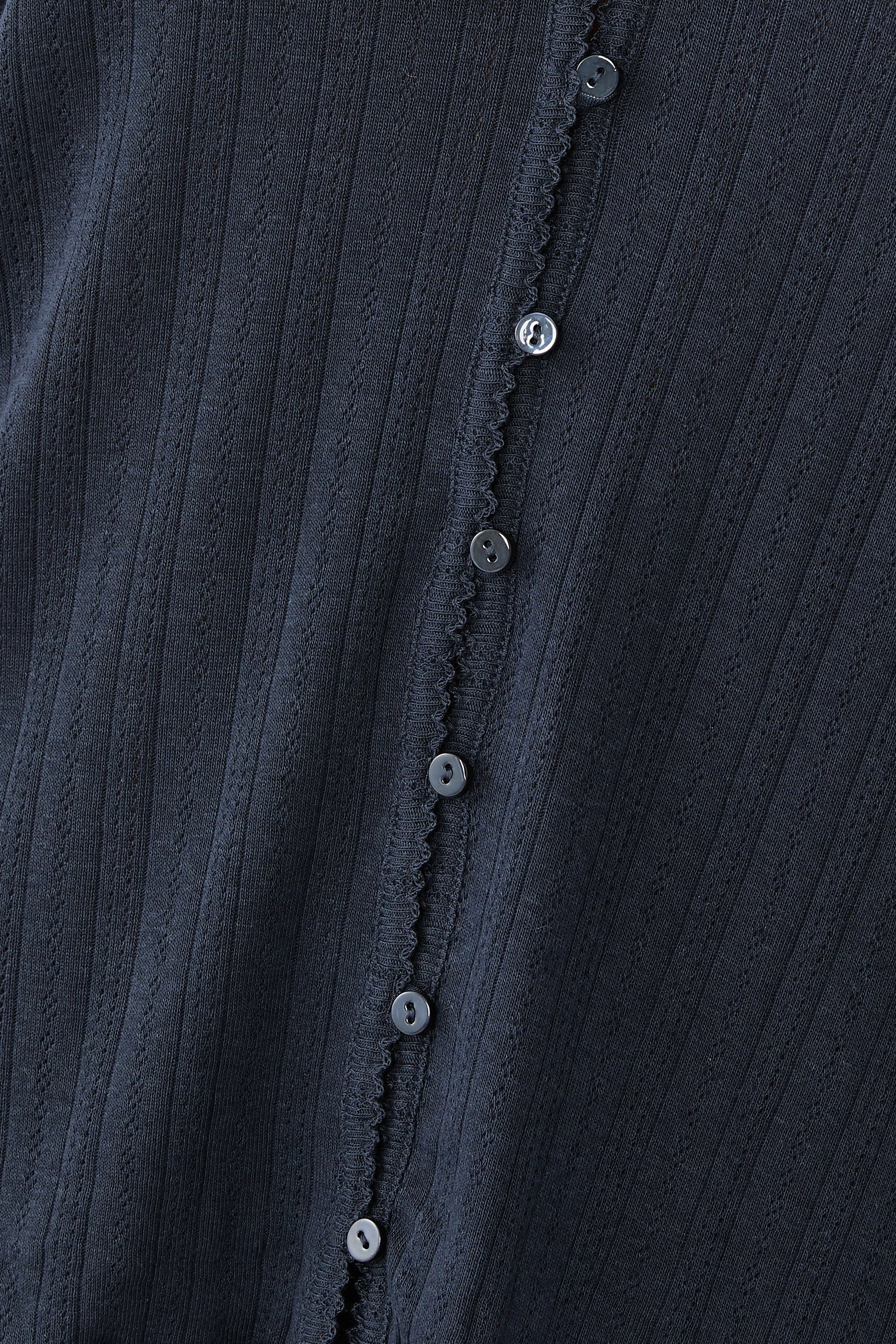 Pointelle Button Through Henley PJ Top 