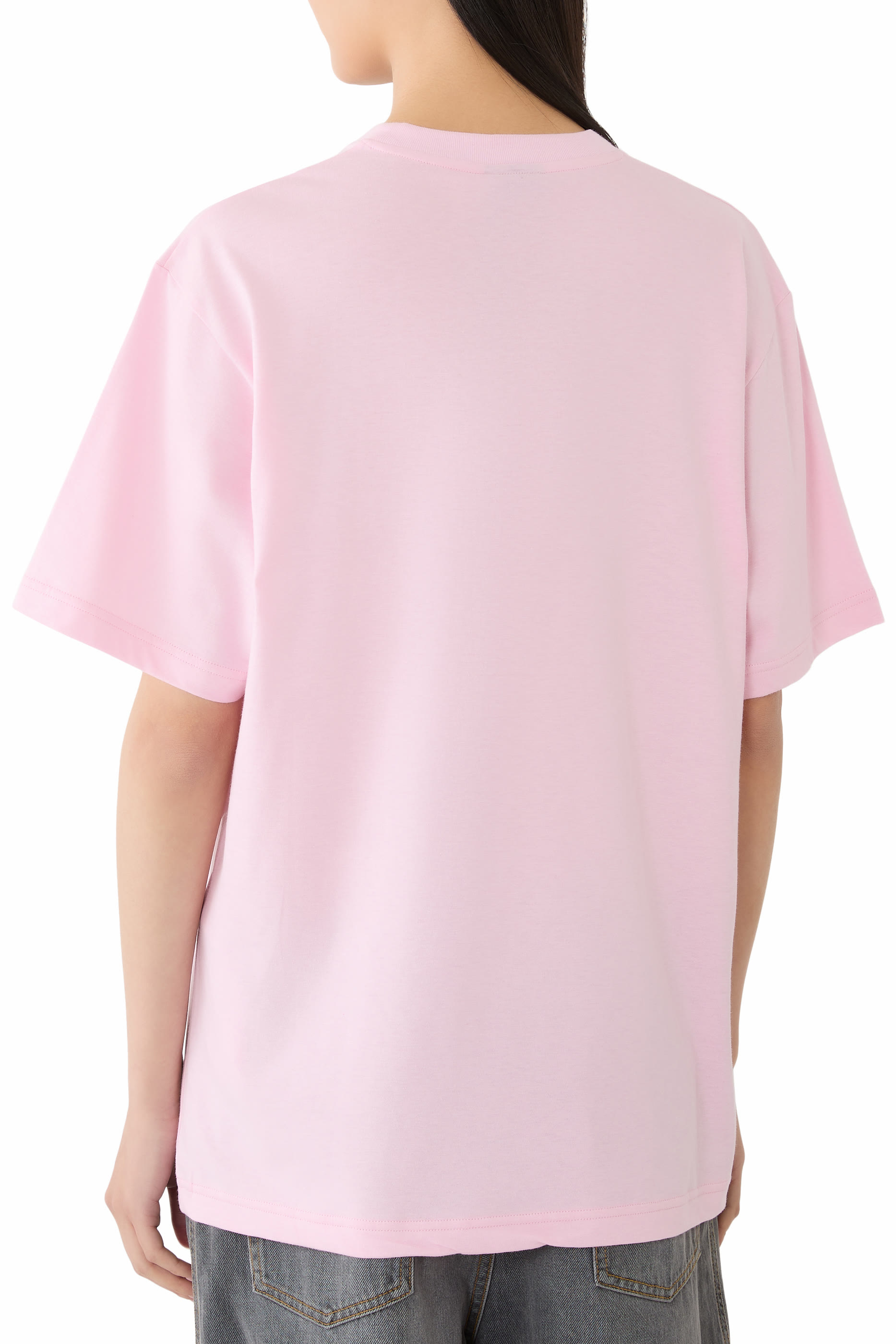 تيشيرت بنقشة قطن جيرسيه وحرير