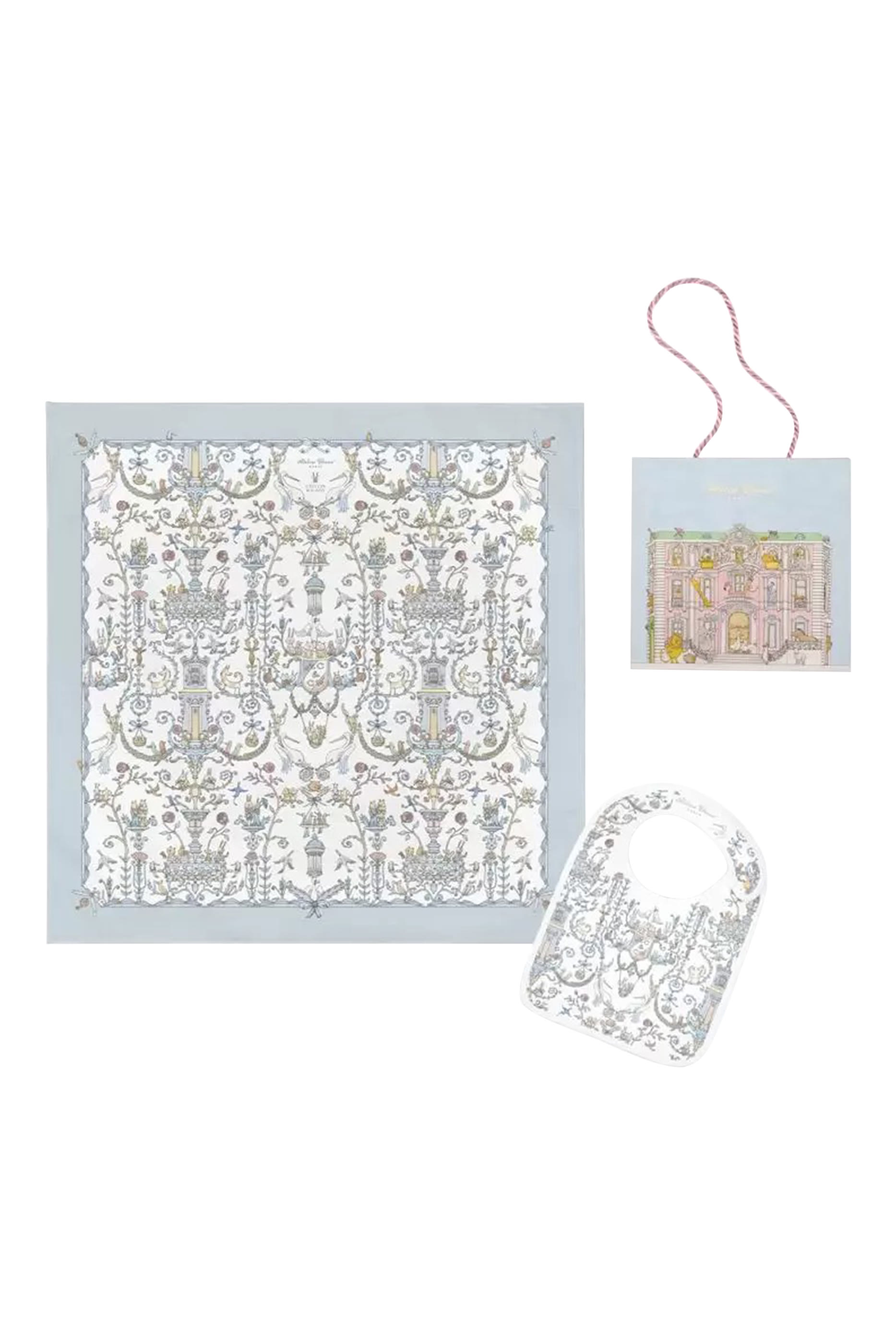 طقم وشاح كاريه ومريلة ساتان للأطفال