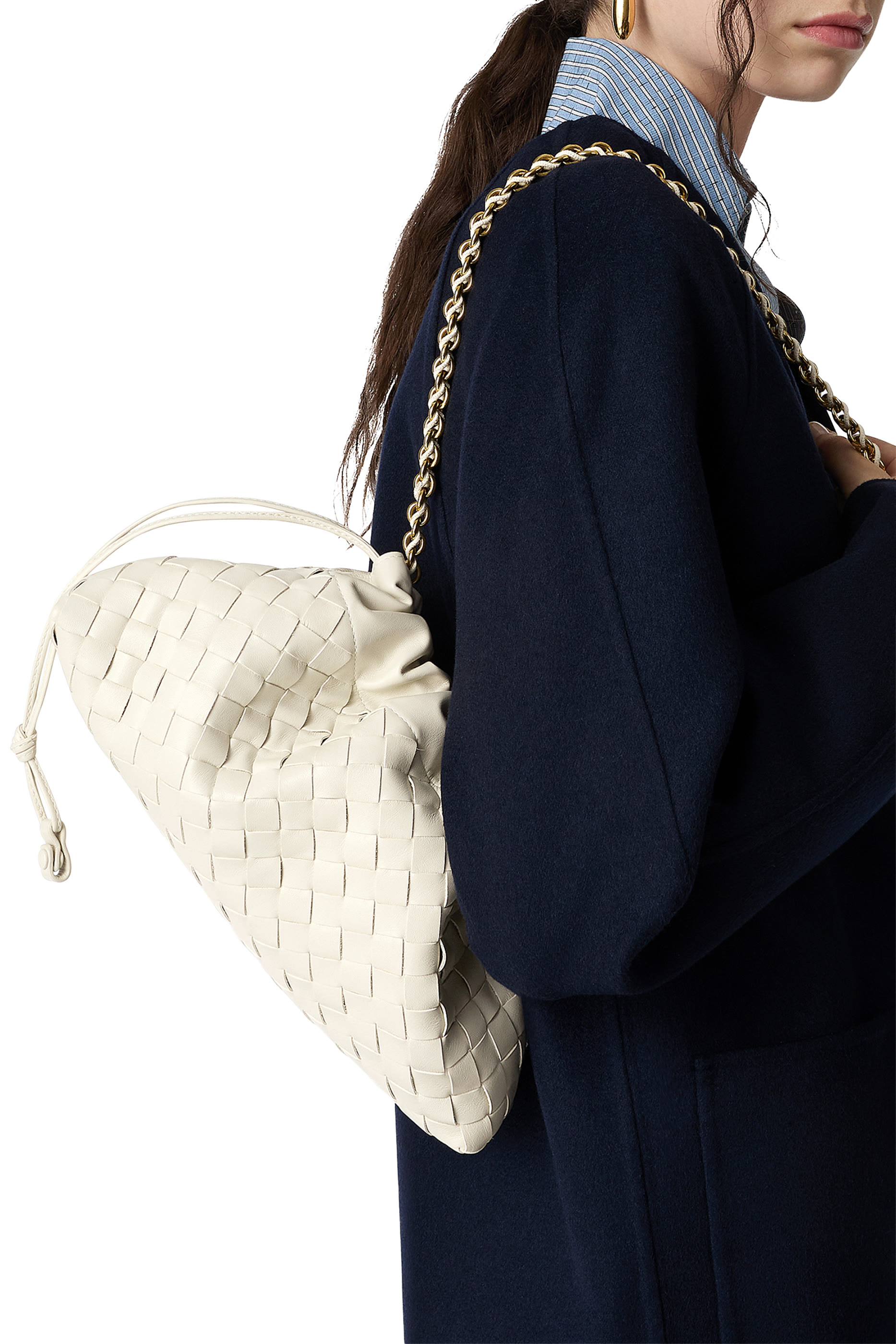 حقيبة صغيرة جلد مجدول