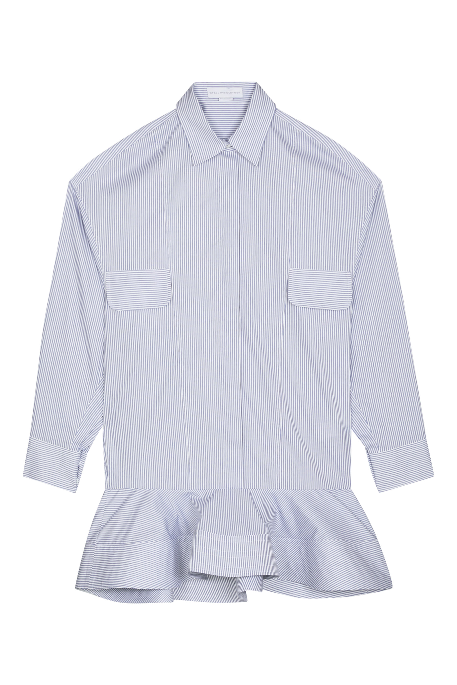 فستان بنمط قميص بحافة جرس بوبلين بيكيه