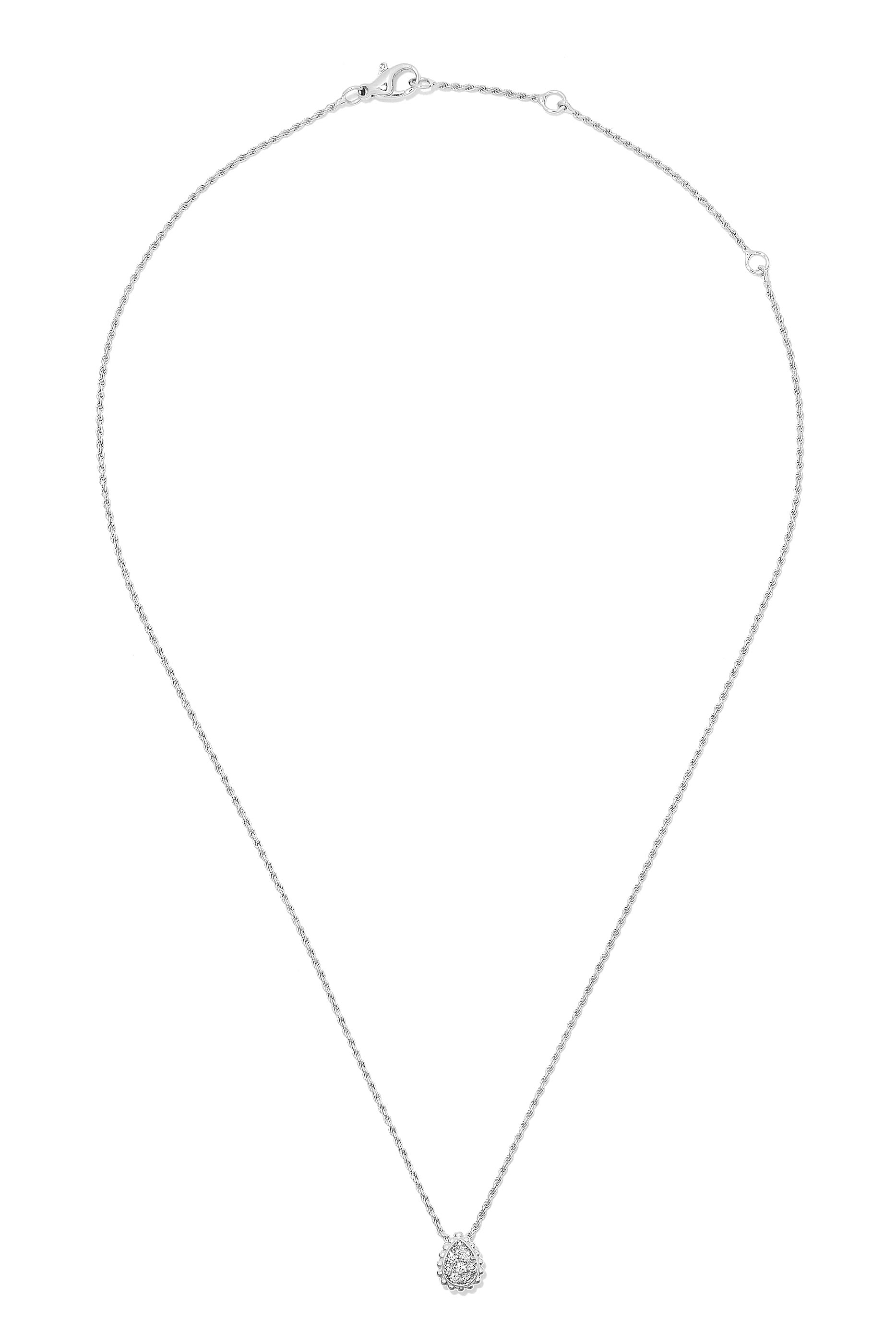 قلادة سيربنت بوهيم بدلاية صغيرة مرصعة بالماس ذهب أبيض عيار 18