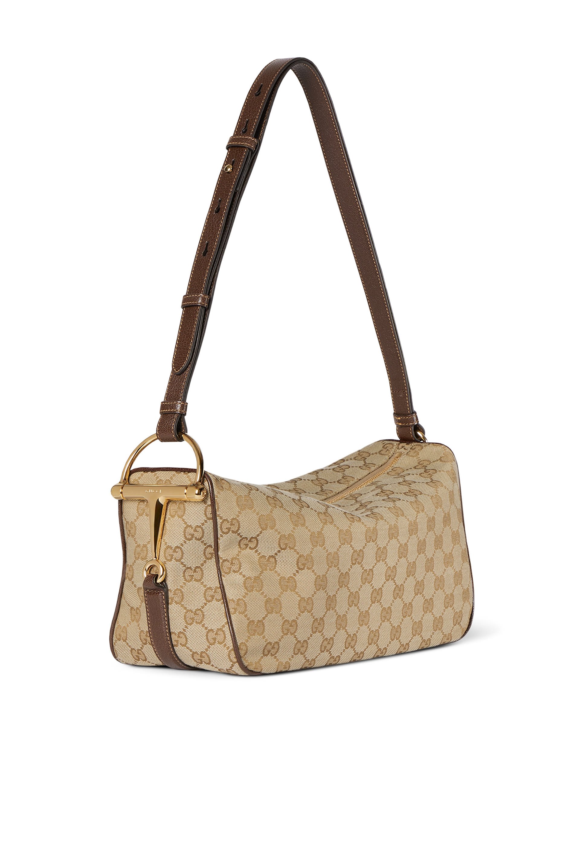 حقيبة كتف متوسطة بنصف حلية لجام حصان