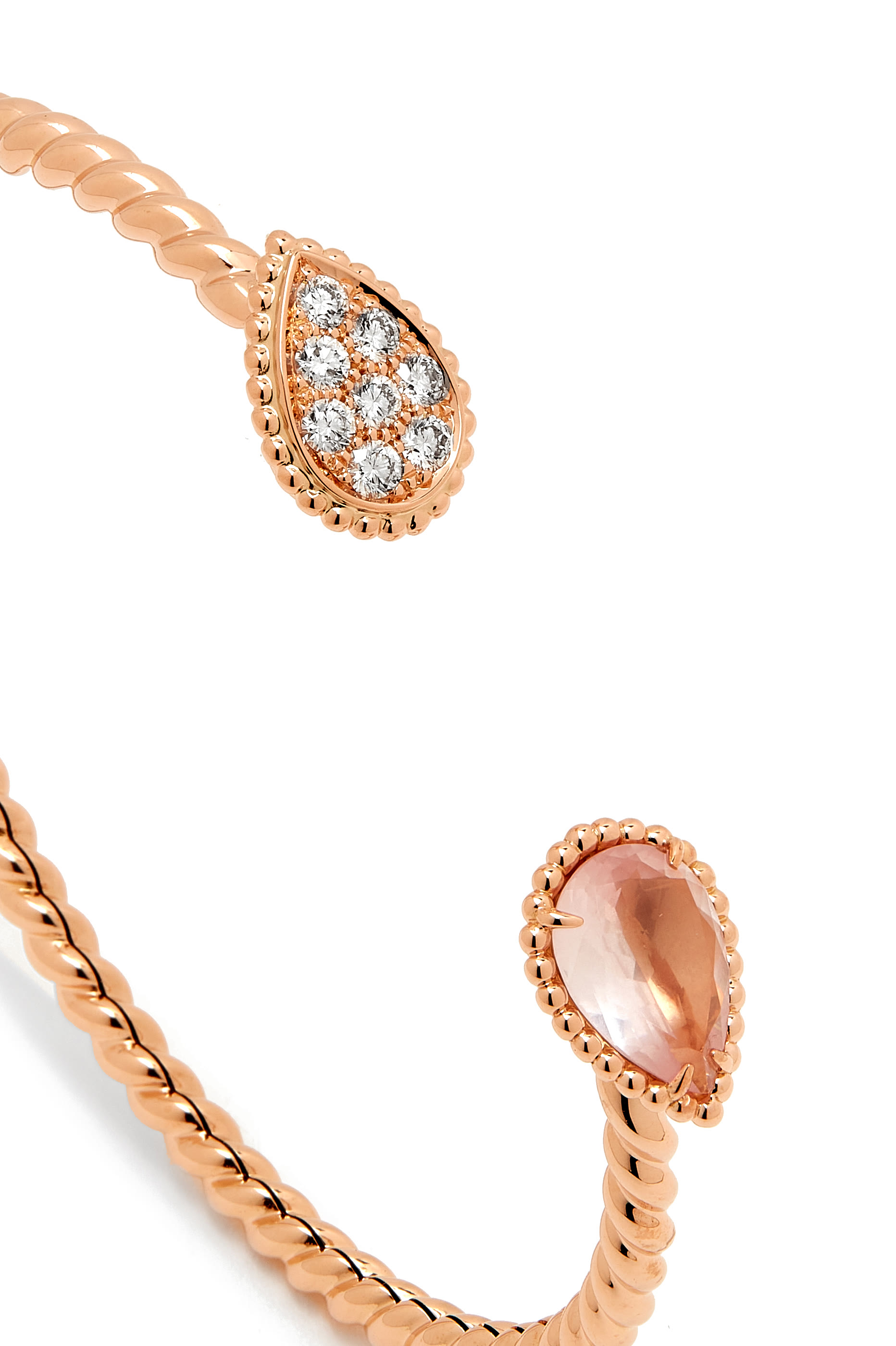 Serpent Boheme Motif Bracelet, 18k Pink Gold, Quartz & Diamonds