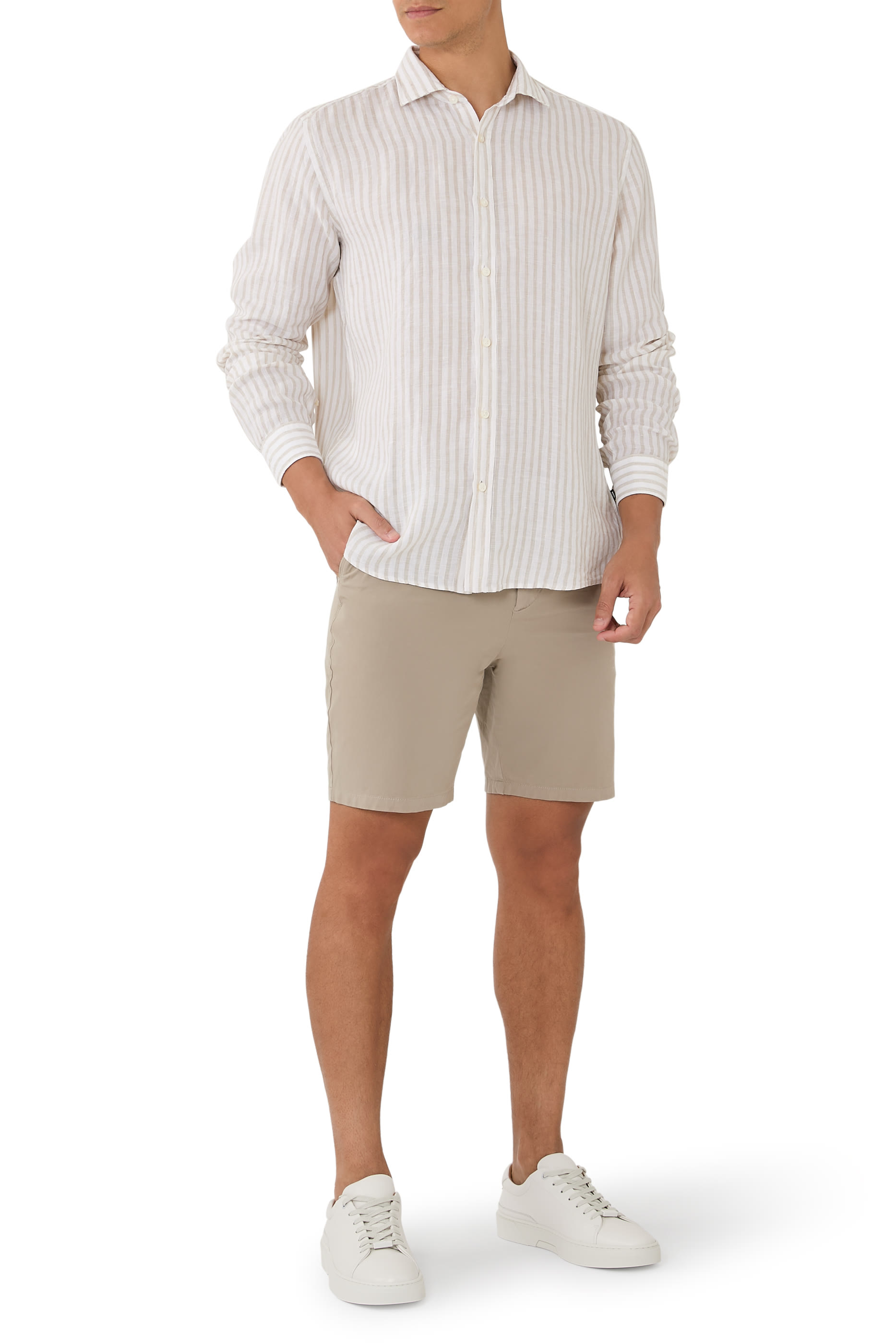 قميص مخطط كتان