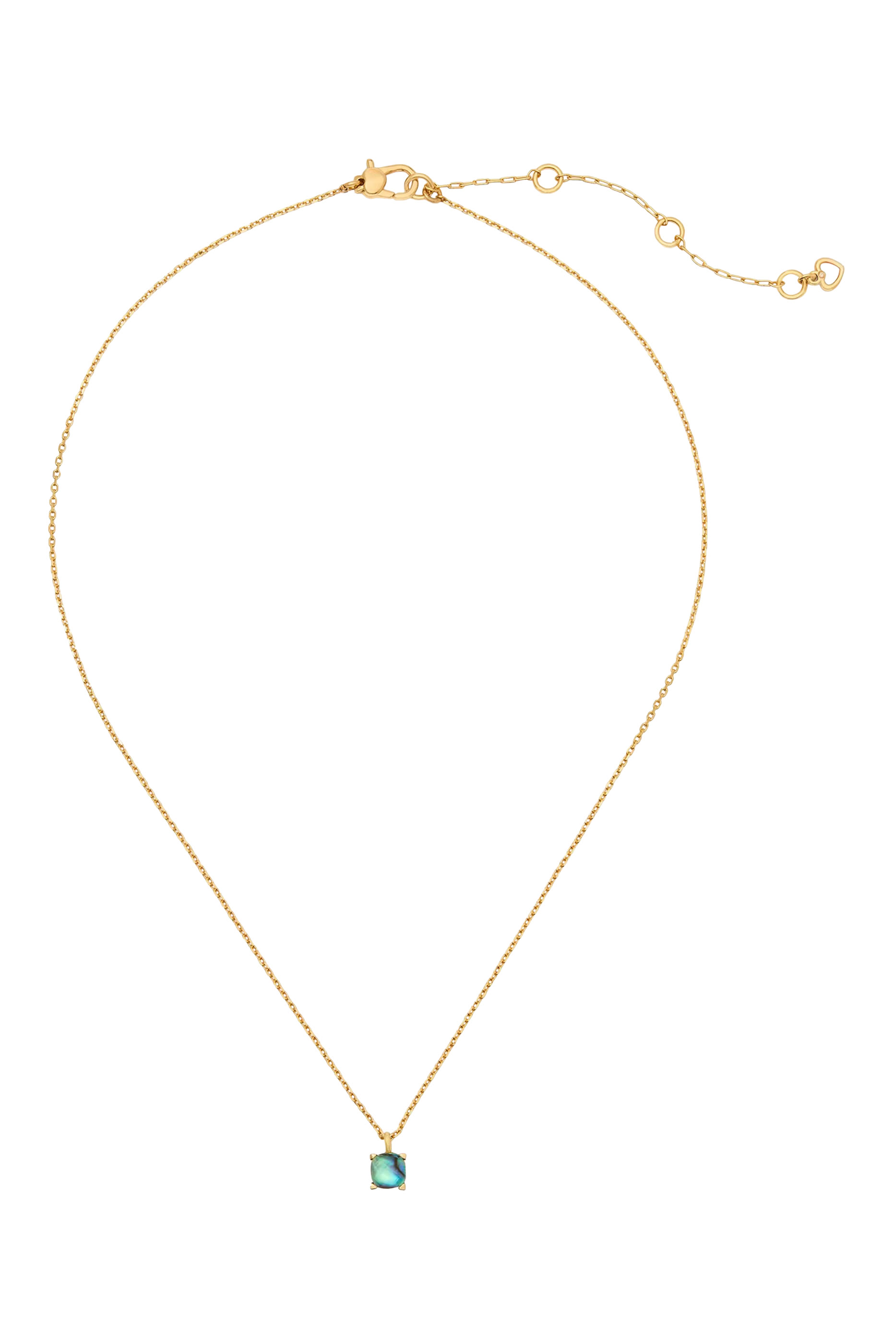 قلادة ليتل لاكشريز بدلاية مربعة مرصعة بأحجار زركونيا مكعبة معدن مطلي