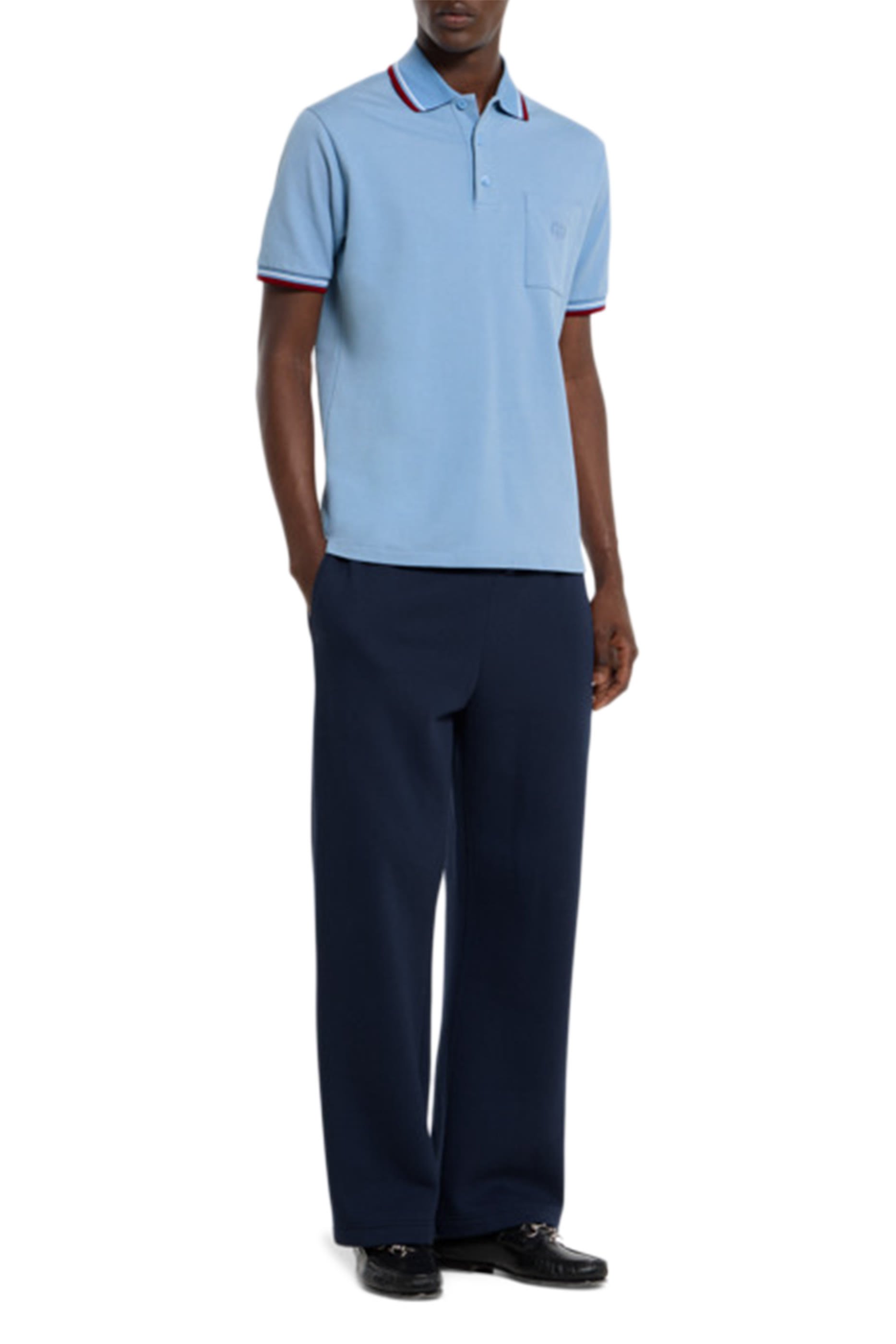 قميص بولو مطرز قطن بيكيه